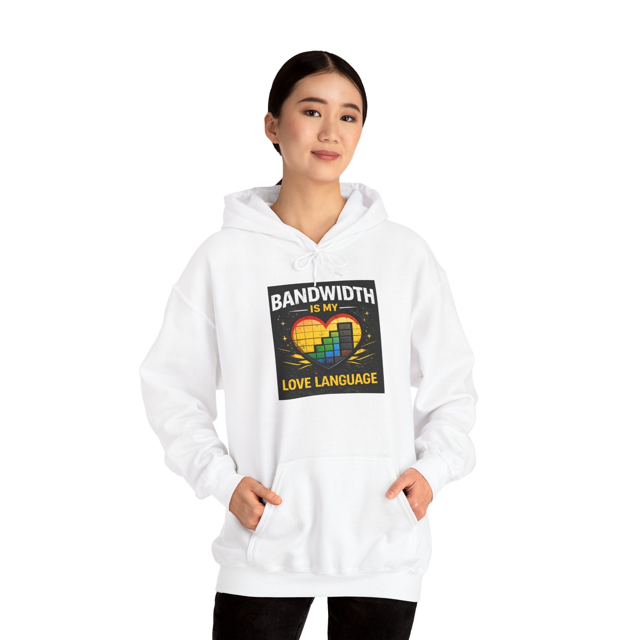 "Bandwidth is my Love Language" IT Humor Unisex Heavy Blend™ Hoodie