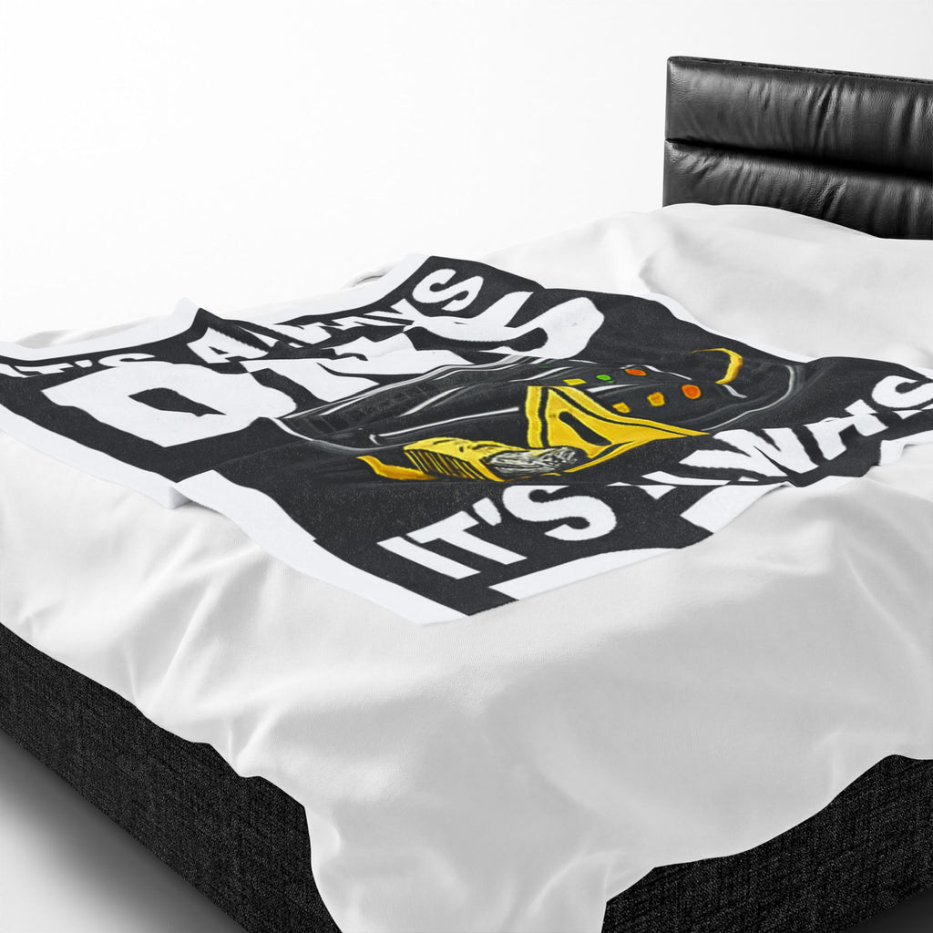 "It's Always DNS" Tech Humor Funny IT Velveteen Plush Blanket