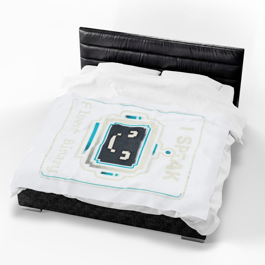 "I Speak Fluent Binary" IT Humor Funny IT Velveteen Plush Blanket