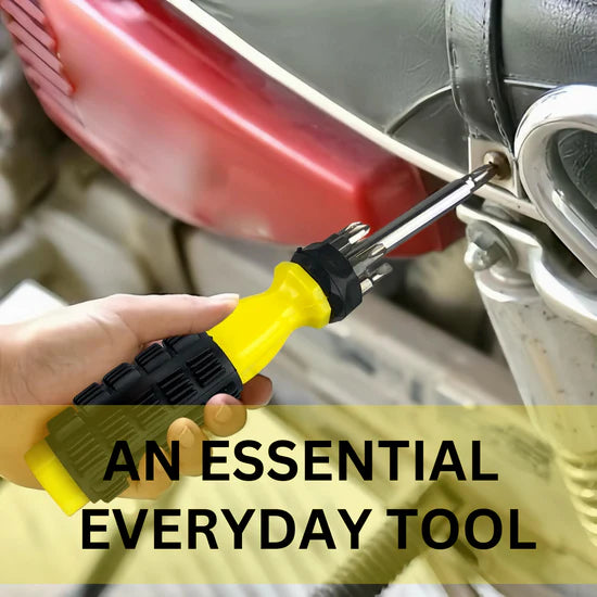 6-in-1 Multi-Bit Screwdriver 8" Storage Handle Phillips Slotted Pozidriv Tool
