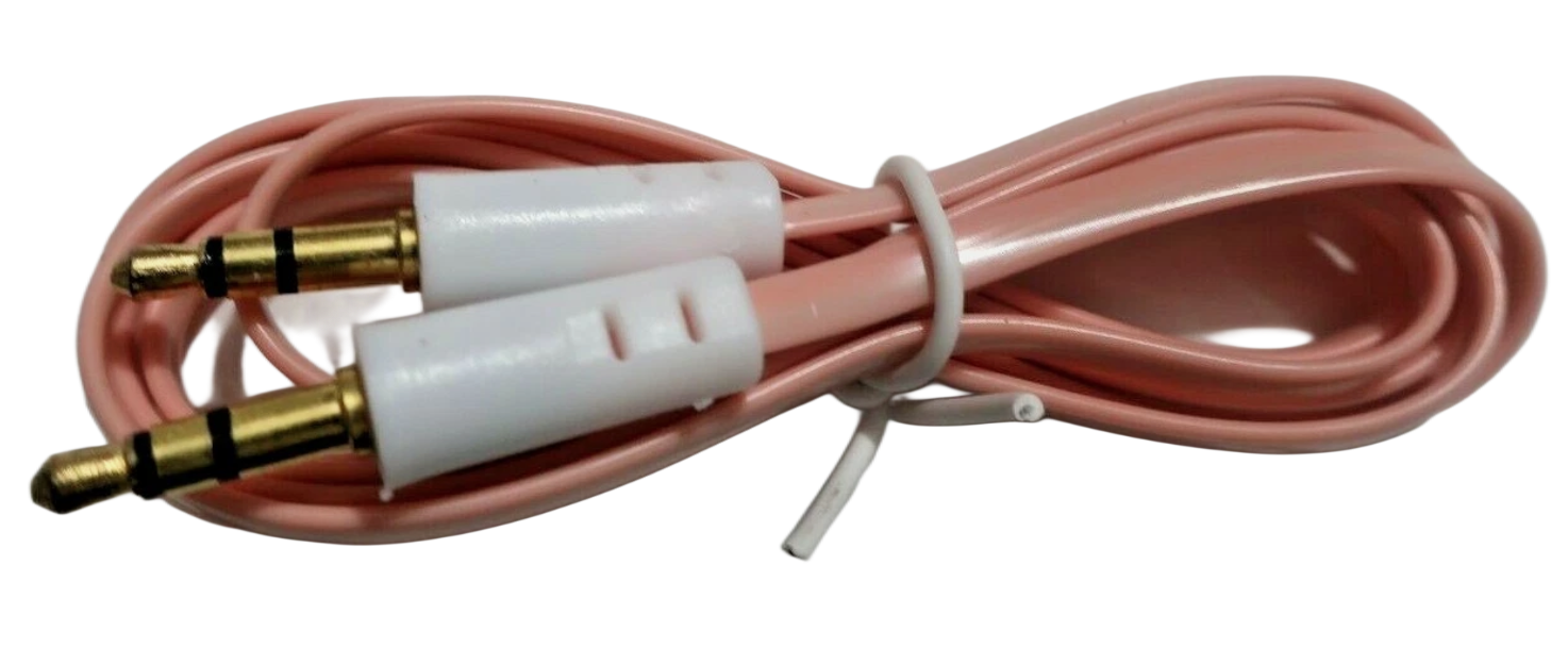 3.5mm AUX Cable 5ft Flat Stereo Audio Cord Tangle-Free Choose Color