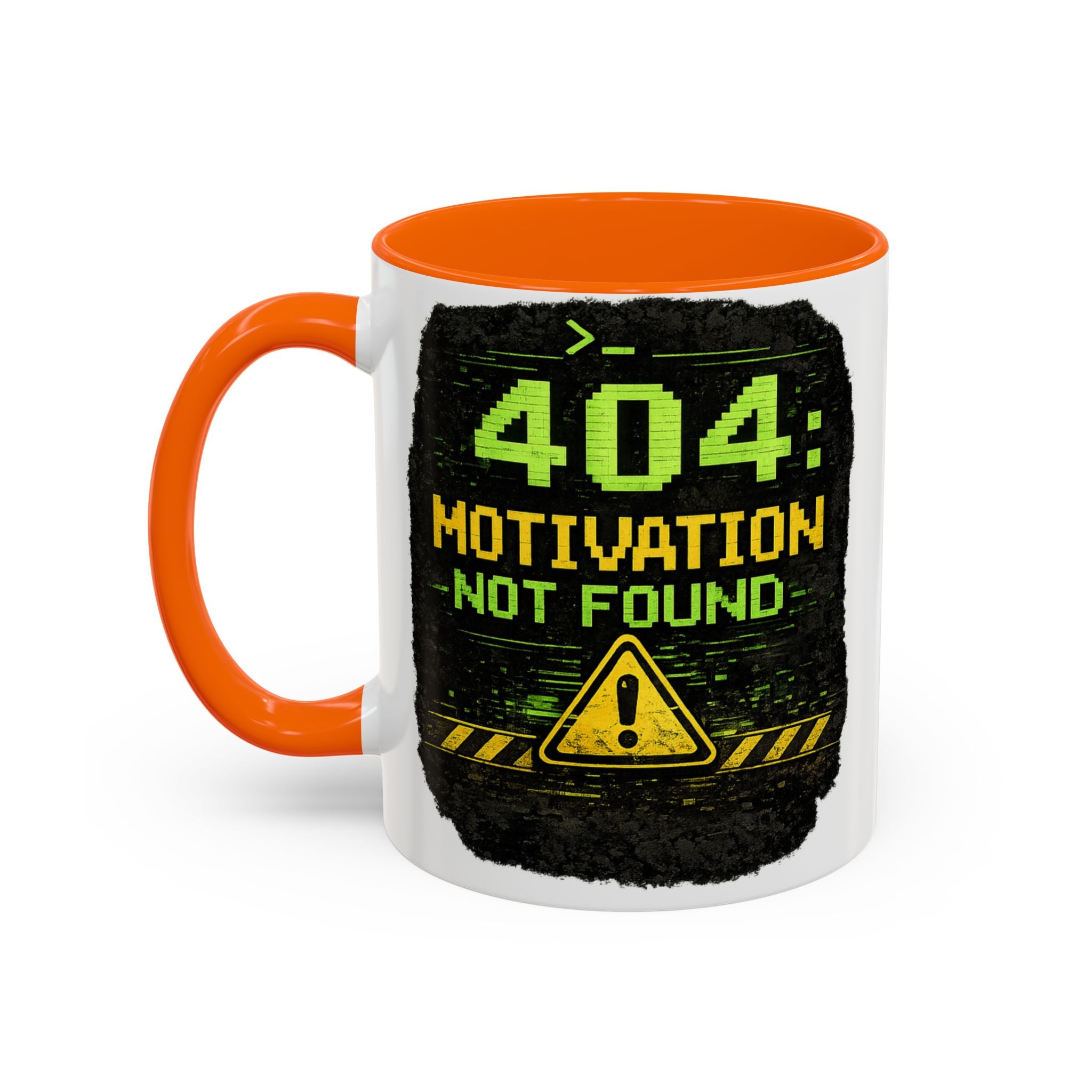 "Error 404 Motivation Not Found" IT Humor Accent Coffee Mug (11, 15oz)