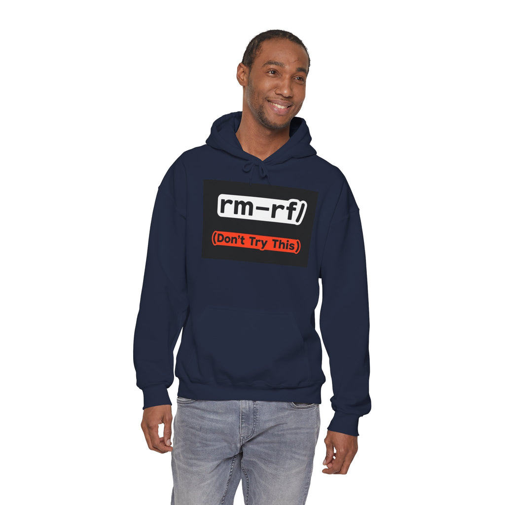 "rm–rf/ (Don't Try This)" — Funny Linux/Devops Command Hoodie