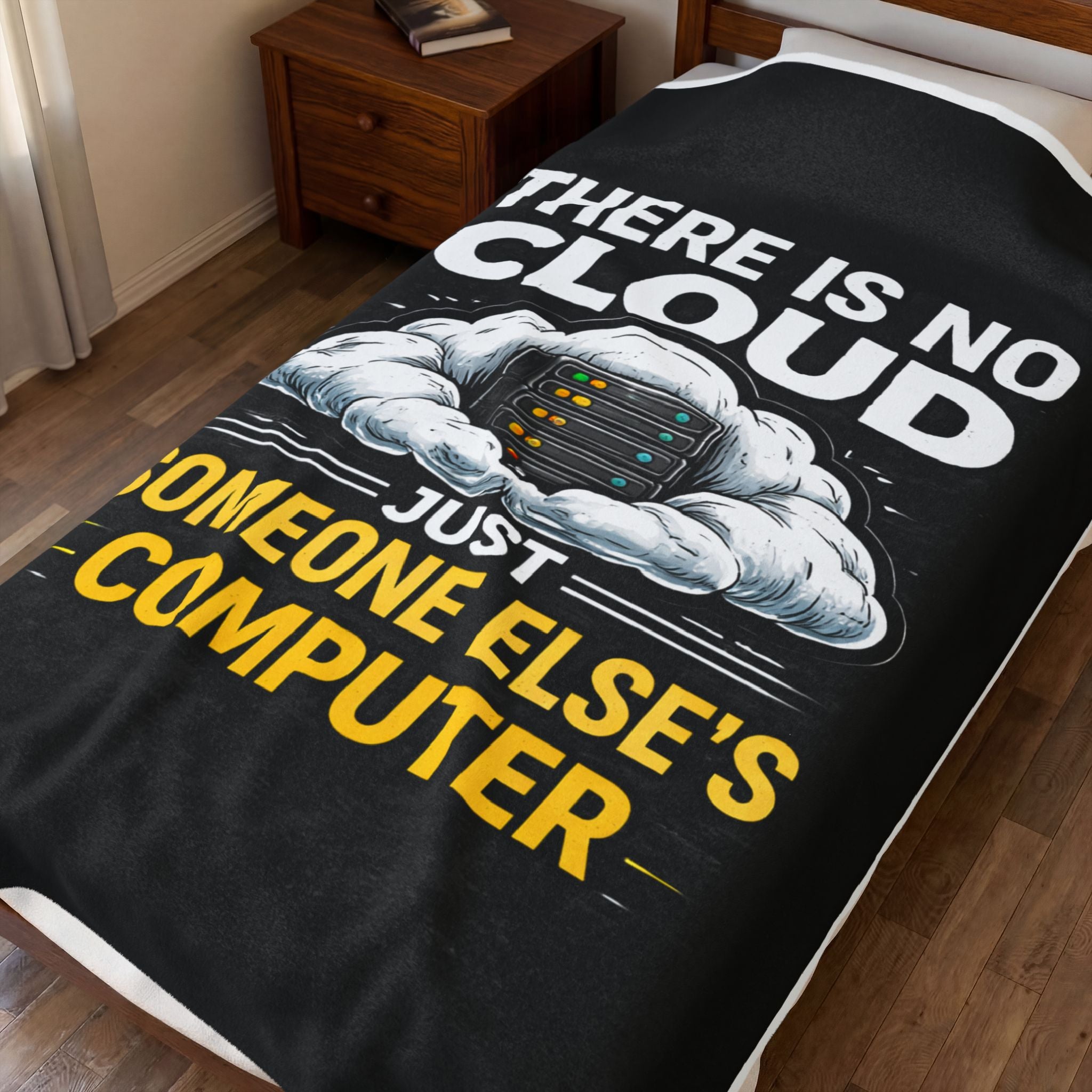 "There Is No Cloud, Just Someone Else's Computer" Tech Humor Throw Funny IT Velveteen Plush Blanket