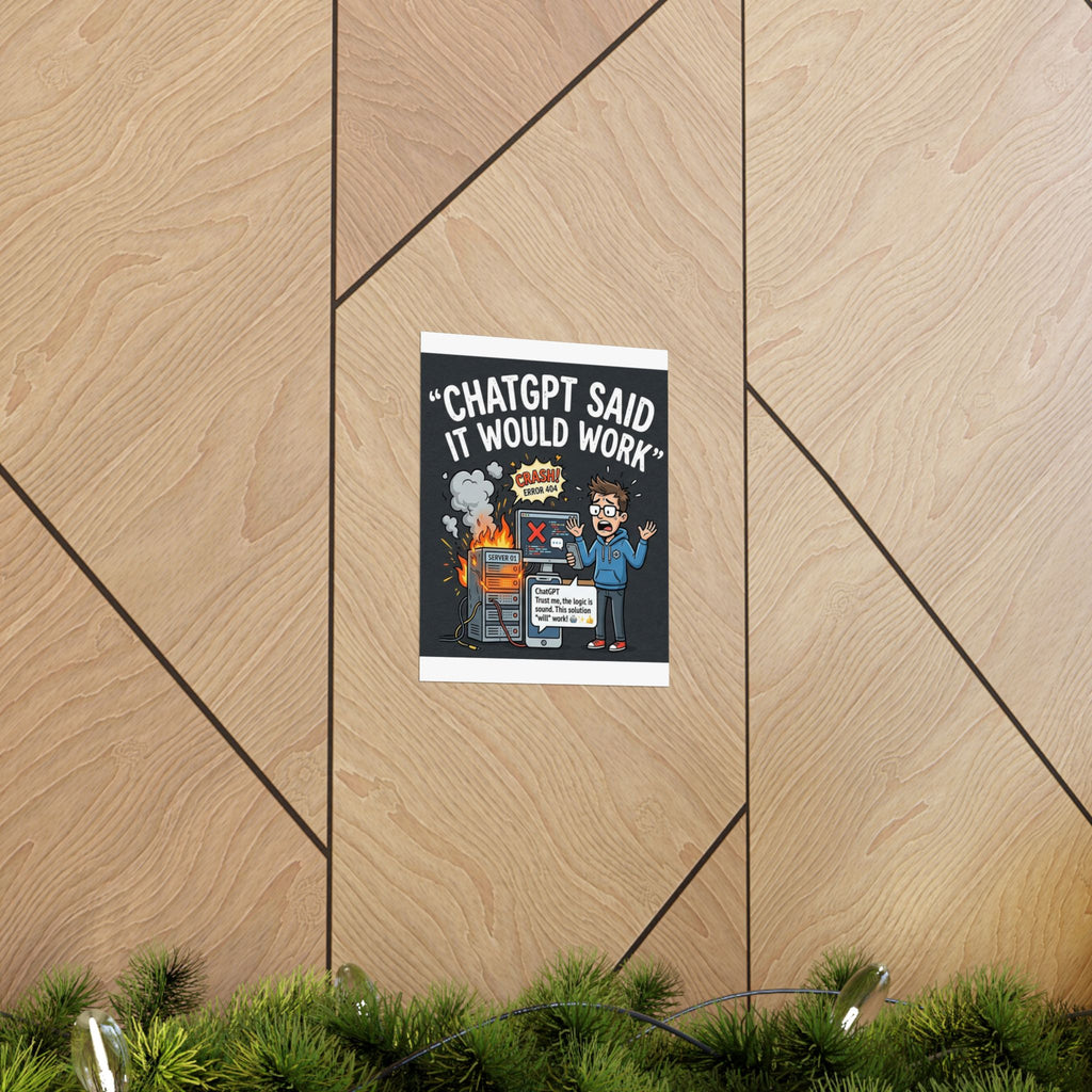 "ChatGPT Said It Would Work" Tech Humor Funny IT Matte Vertical Poster