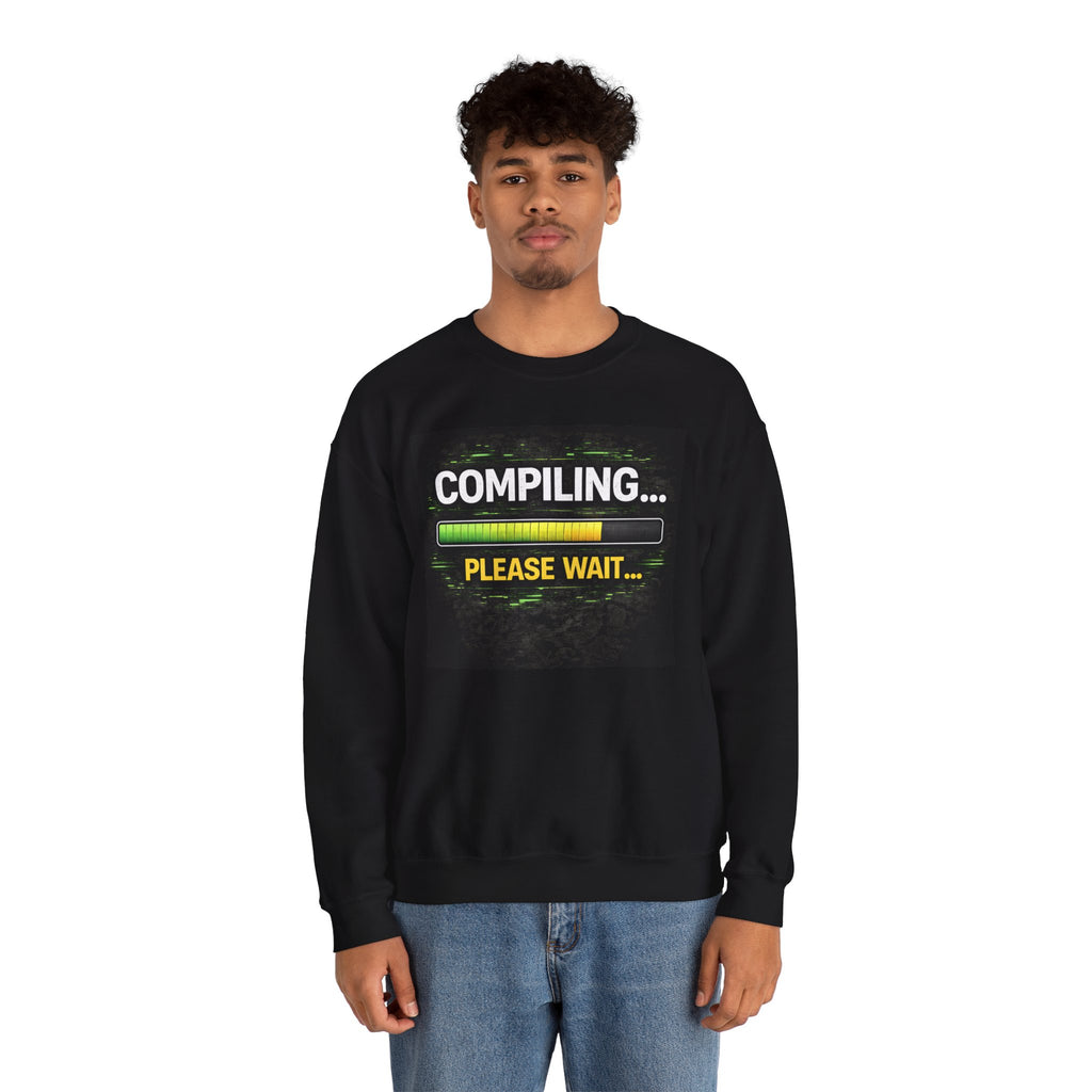 "Compiling... Please Wait" Tech Humor Crewneck Sweatshirt