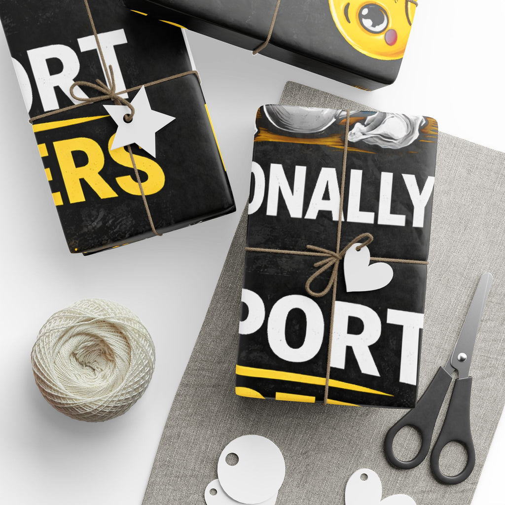 "I Support End Users... Emotionally" Funny IT Wrapping Paper – IT Humor Novelty Gift Wrap
