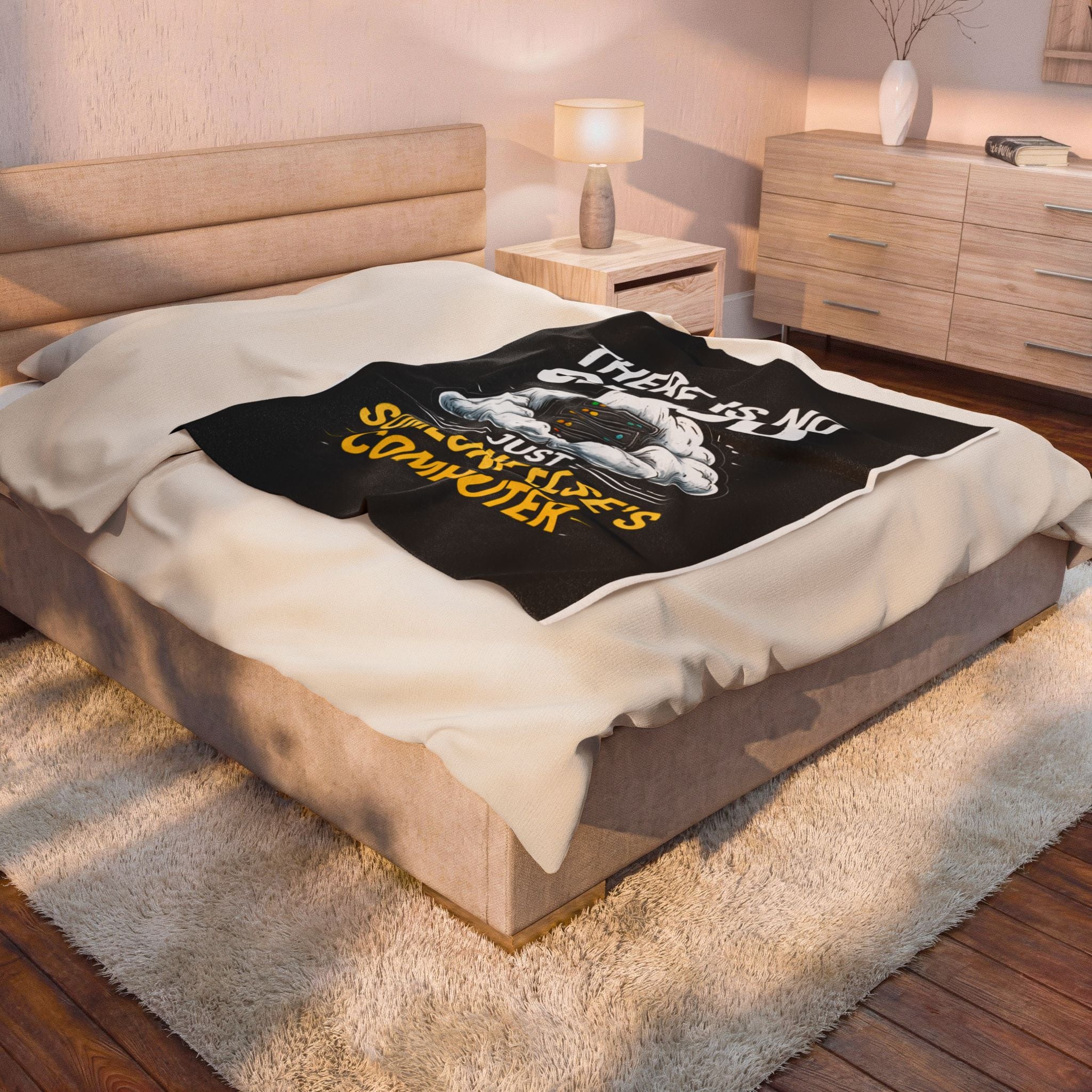 "There Is No Cloud, Just Someone Else's Computer" Tech Humor Throw Funny IT Velveteen Plush Blanket