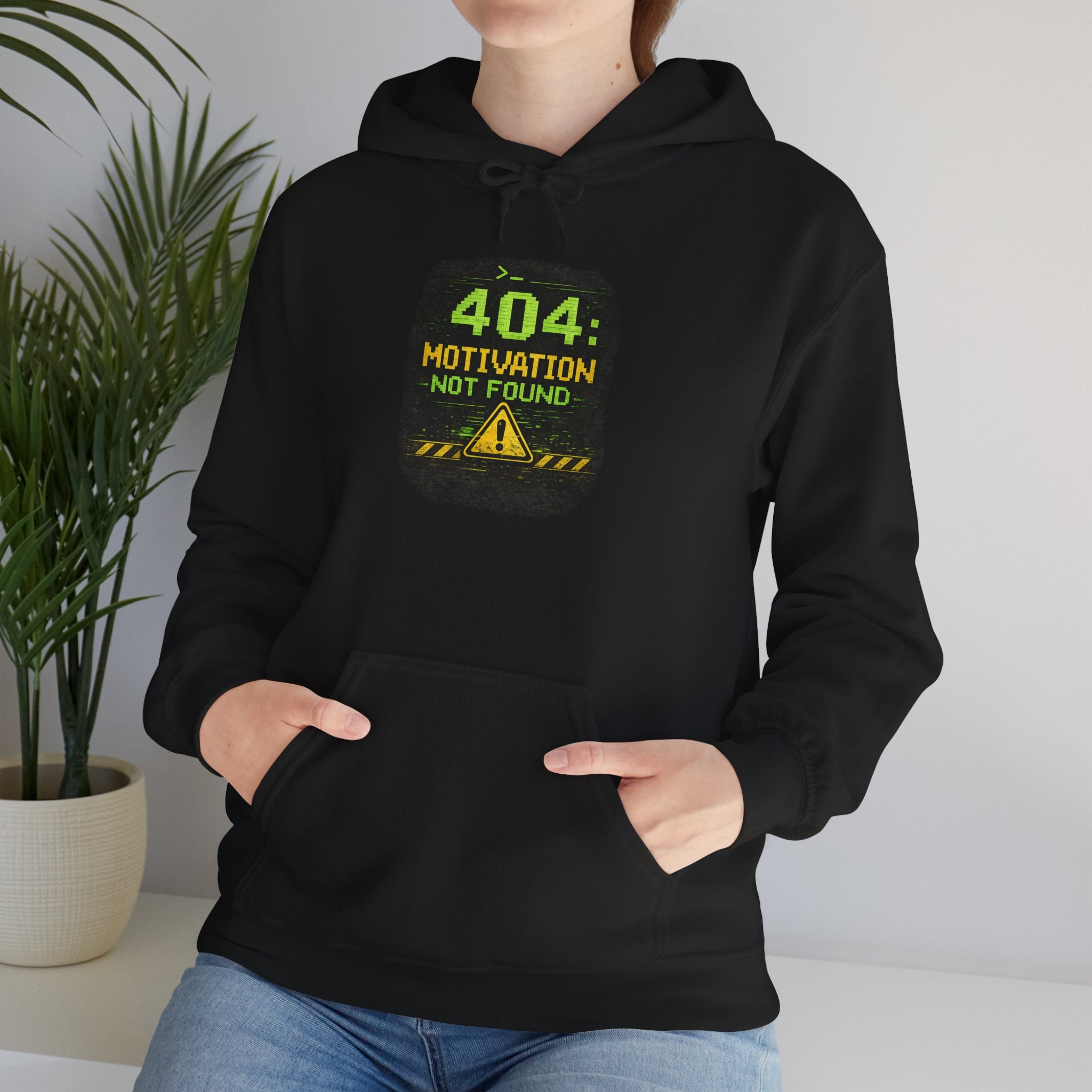"Error 404 Motivation Not Found" IT Humor Unisex Heavy Blend™ Hoodie