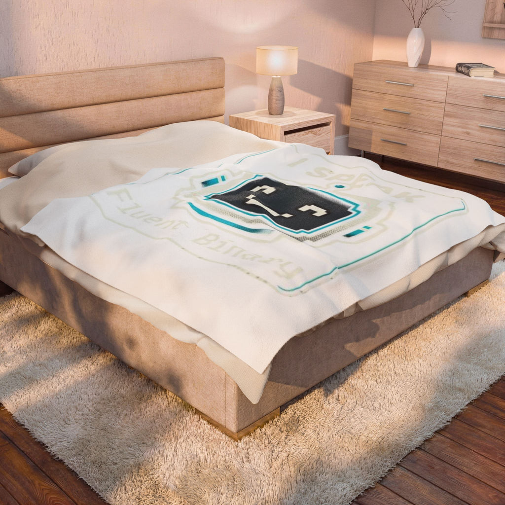 "I Speak Fluent Binary" IT Humor Funny IT Velveteen Plush Blanket