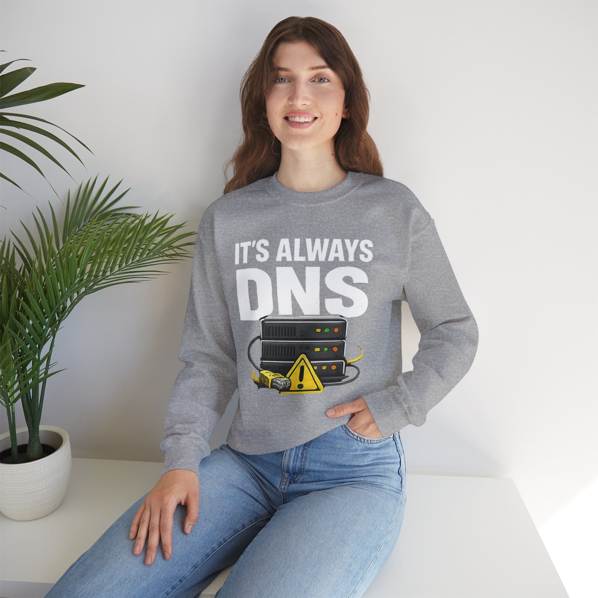 "Its Always DNS" Unisex Heavy Blend™ Crewneck Sweatshirt