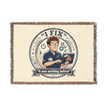 "I Fix: It Worked Before" Funny IT Tech Humor  Woven Throw Blanket