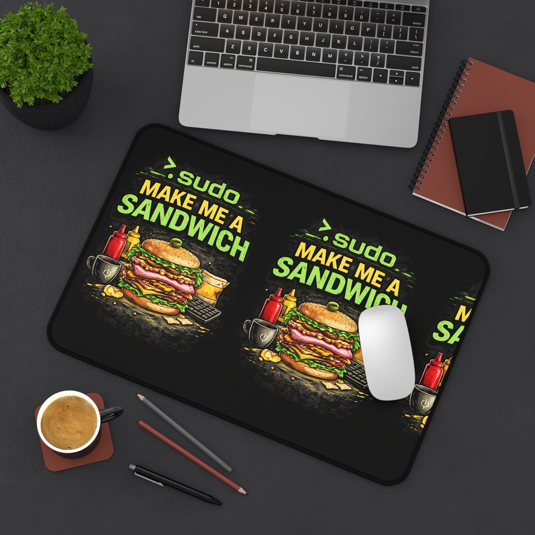 ">. sudo make me a sandwich" Funny IT Mouse Pad Programmer Gaming Tech Humor Desk Mat