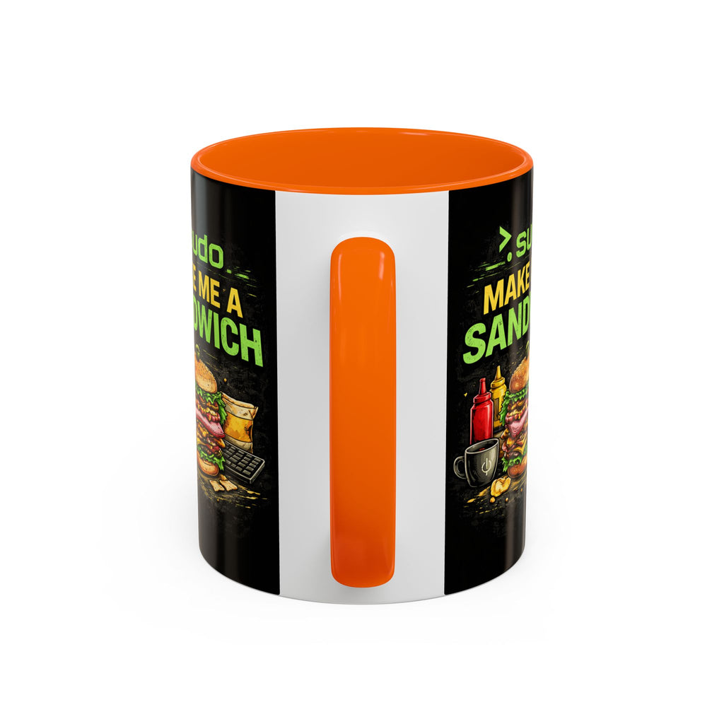 ">. Sudo Make Me a Sandwich" IT Humor Accent Coffee Mug (11, 15oz)
