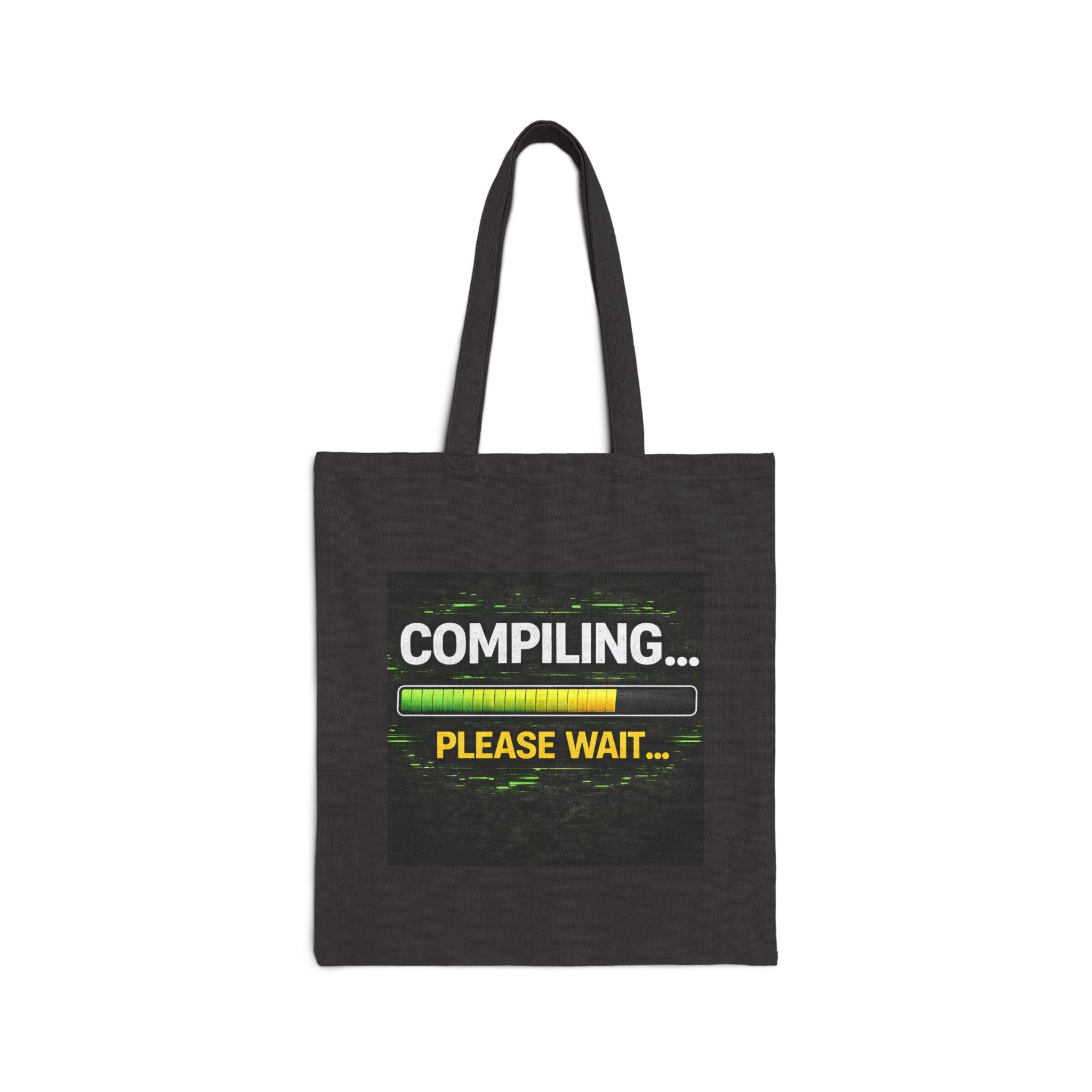 "Compiling... Please Wait" Funny IT Tech Humor Canvas Tote Bag