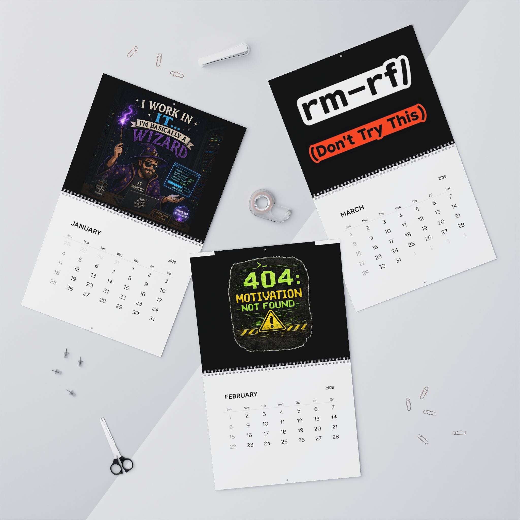 Wall Calendars (2026) Funny Tech IT
