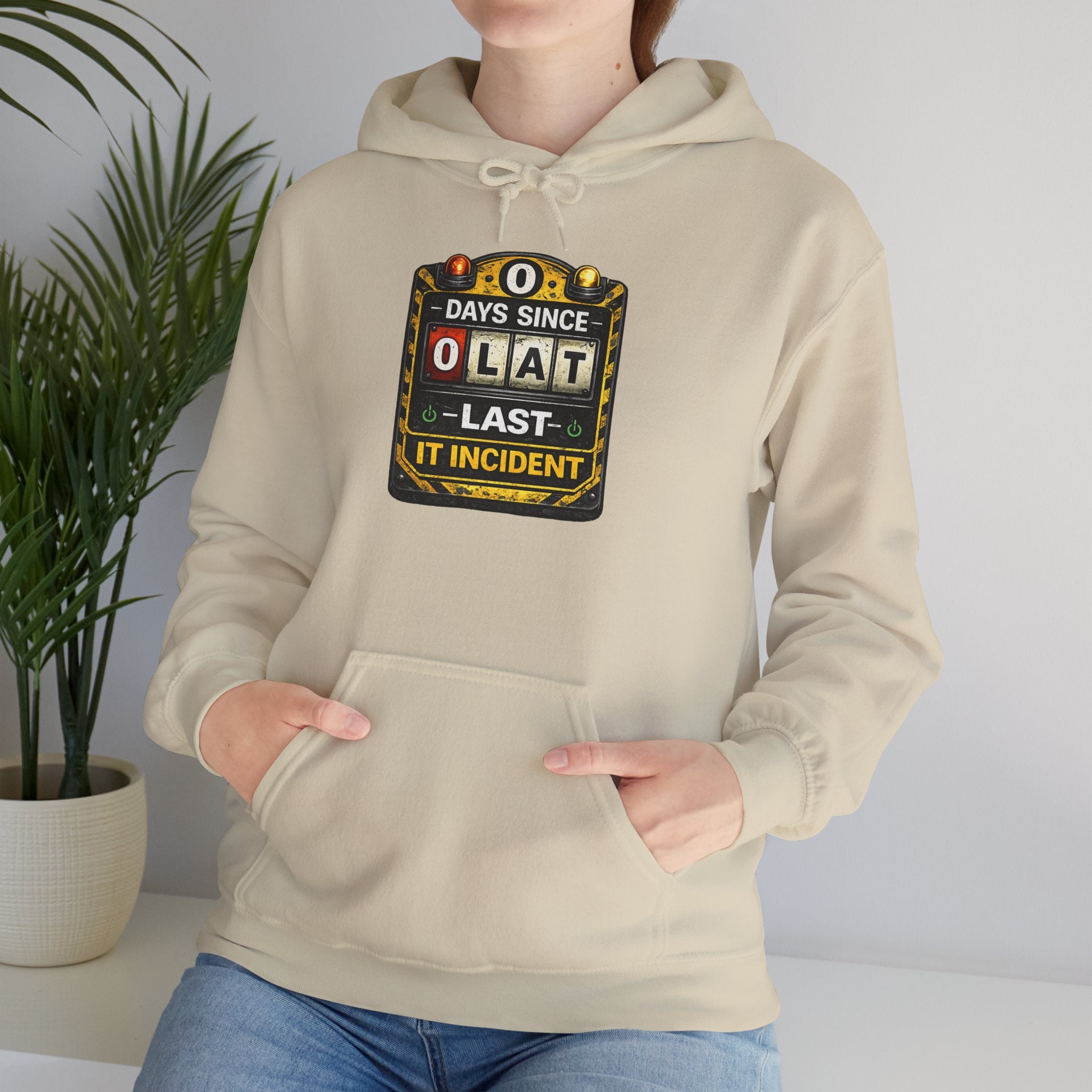 "0 Days Since Last IT Incident" Tech Humor Unisex Heavy Blend™ Hoodie