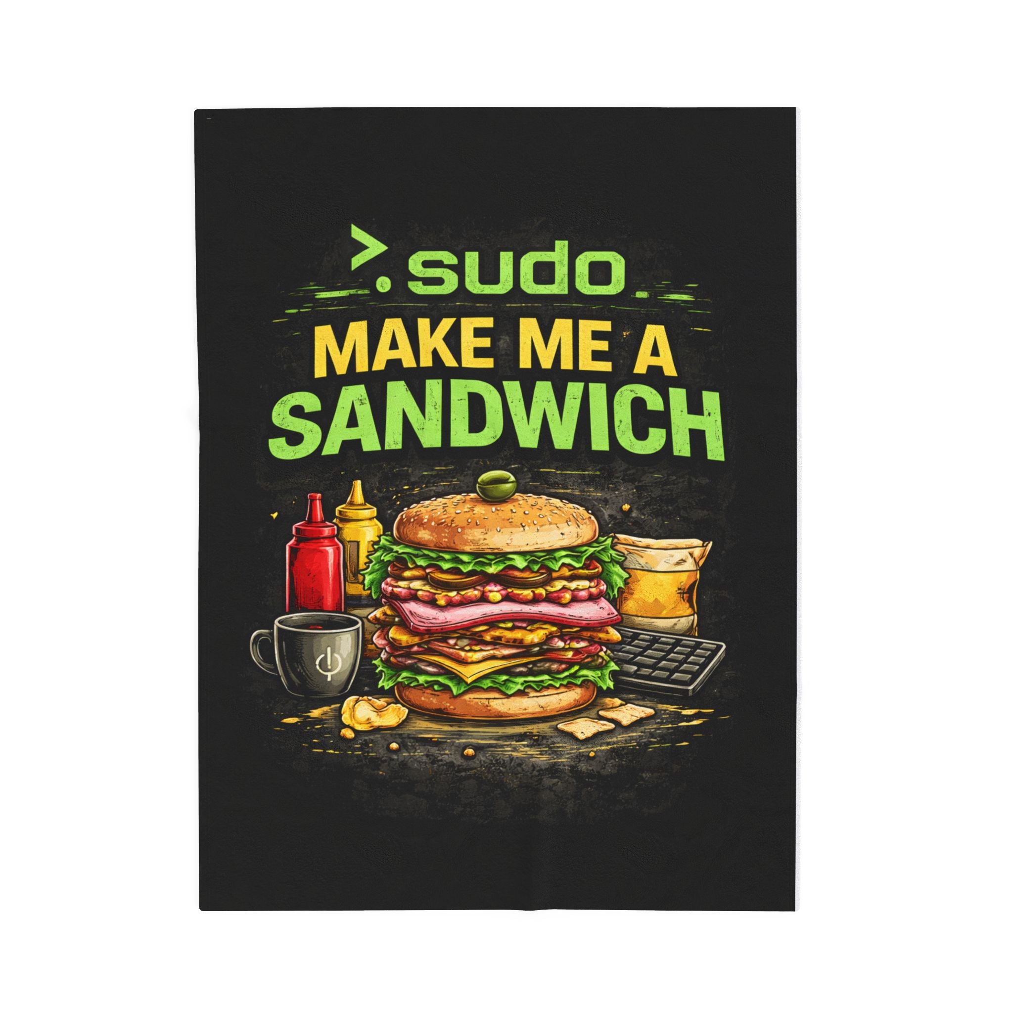 ">. Sudo Make Me a Sandwich" IT Humor Funny IT Velveteen Plush Blanket
