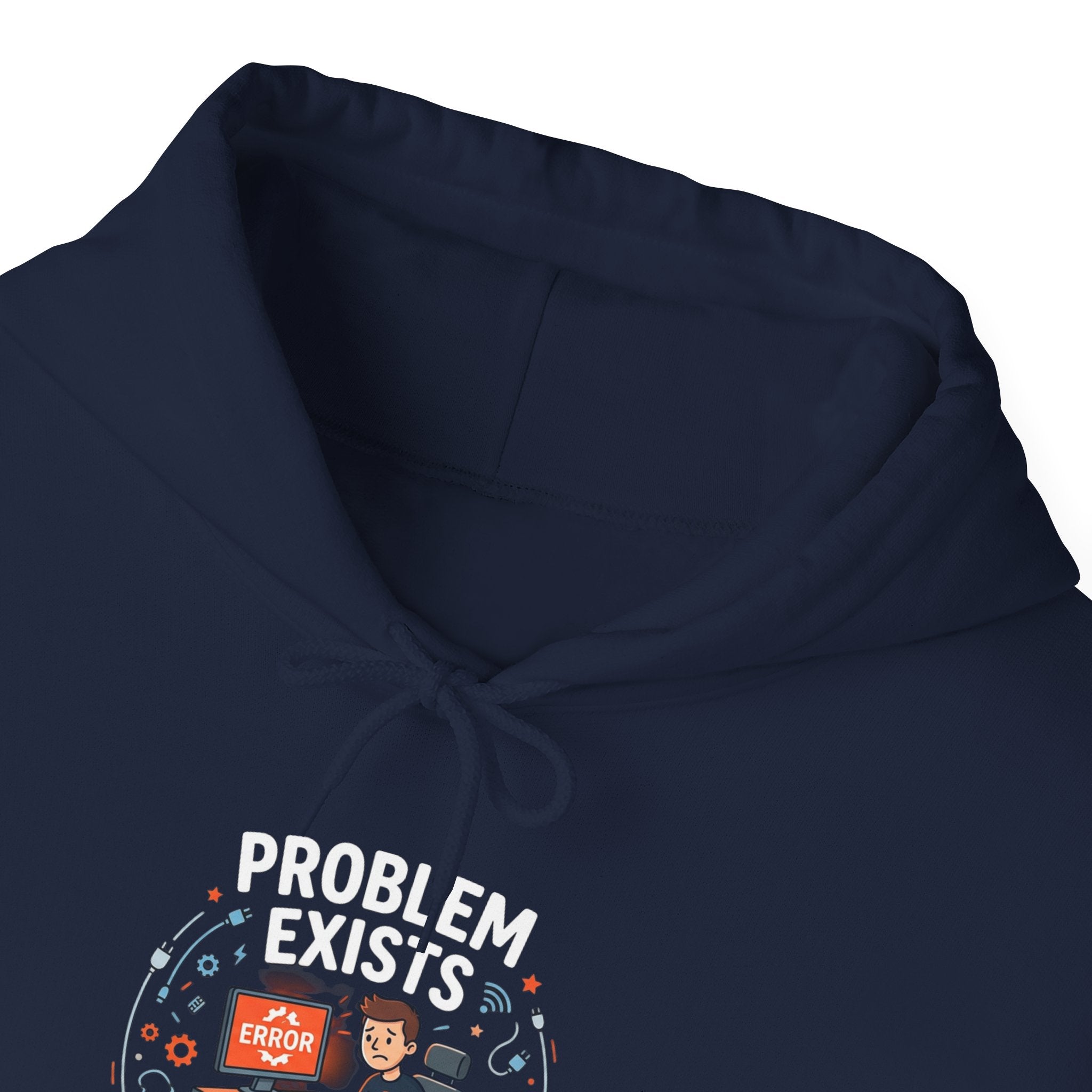 "Problem Exists Between the Chair & Keyboard" Tech Humor Graphic Hoodie