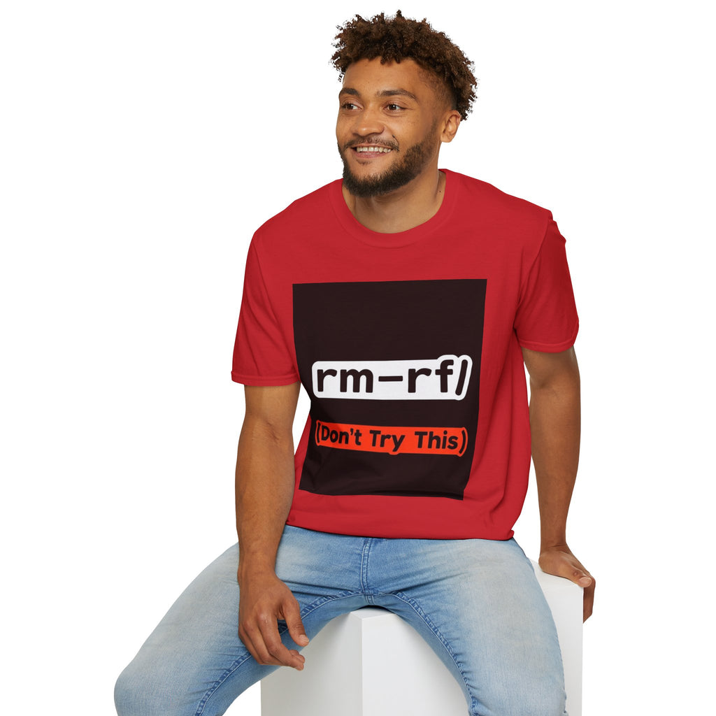 "rm -rf/ (Don't Try This)" Funny IT T-Shirt Hacker Tech Humor Command Tee