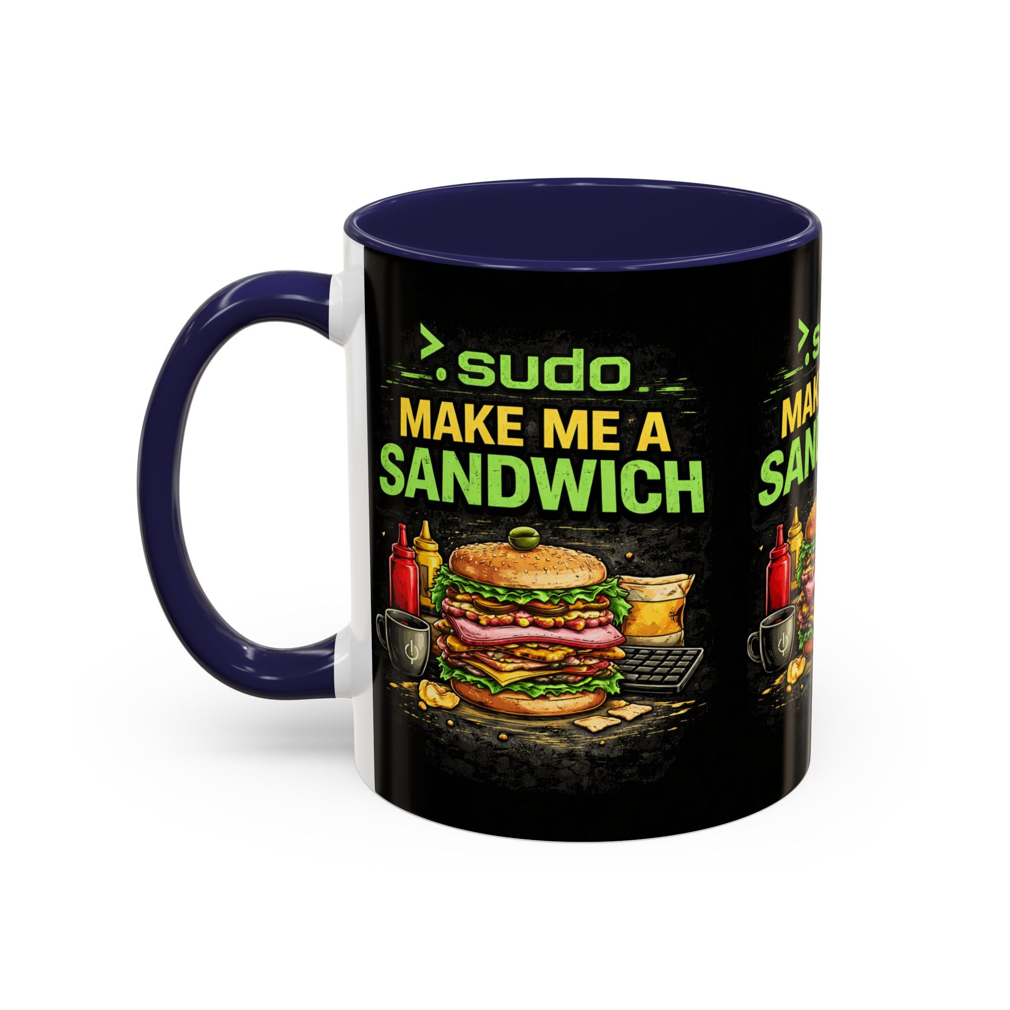 ">. Sudo Make Me a Sandwich" IT Humor Accent Coffee Mug (11, 15oz)