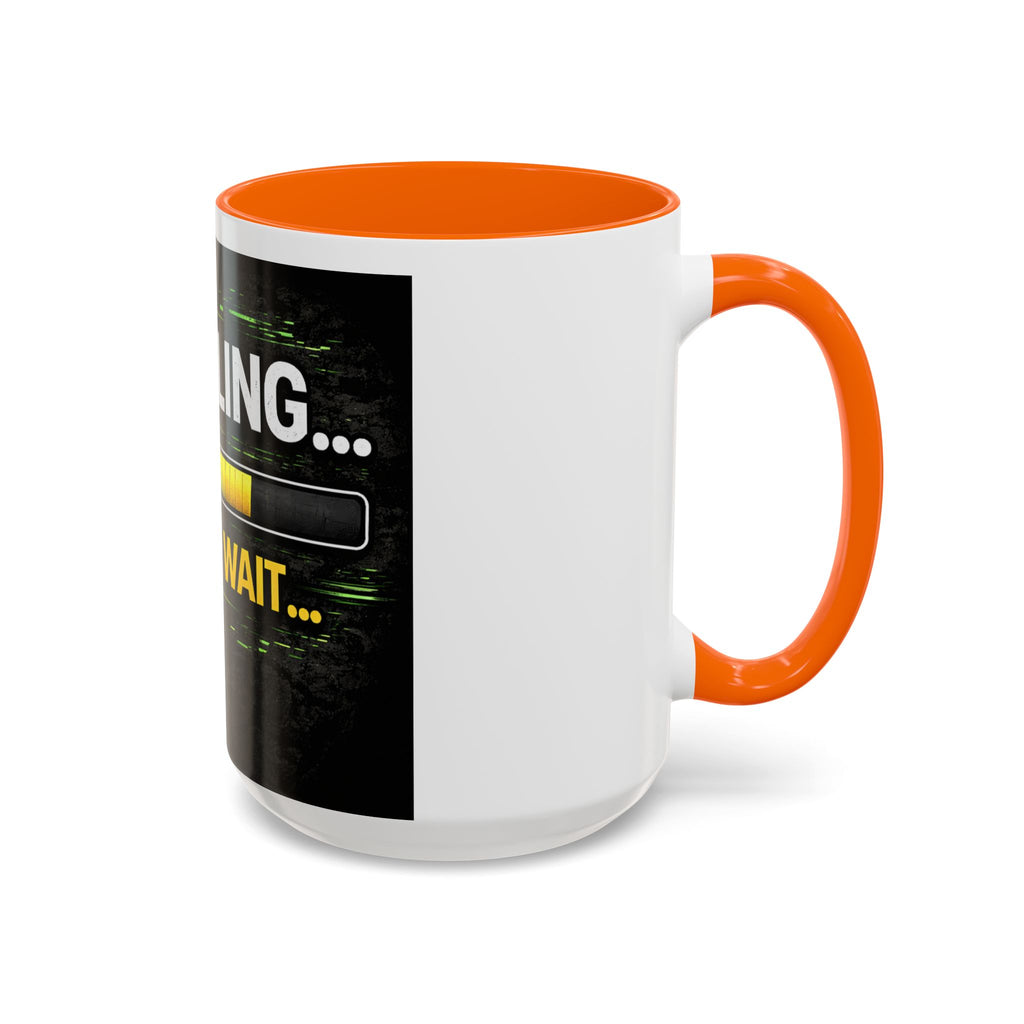 "Compiling, Please Wait" IT Humor Accent Coffee Mug (11, 15oz)