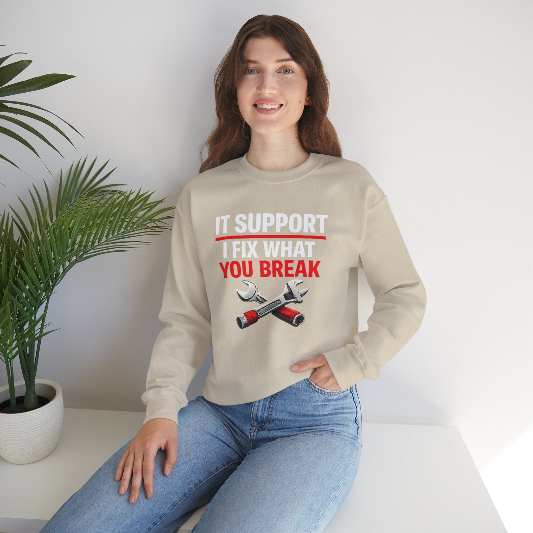 "I Fix What You Break" IT Tech Support Crewneck Sweatshirt