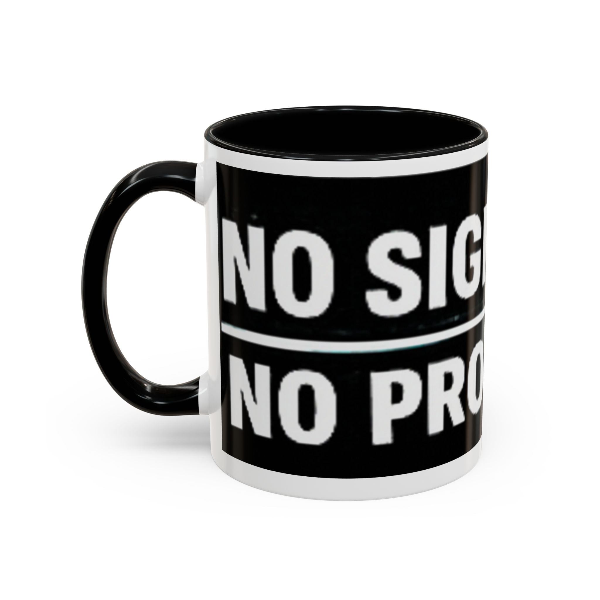 "No Signal No Problem" IT Humor Accent Coffee Mug (11, 15oz)