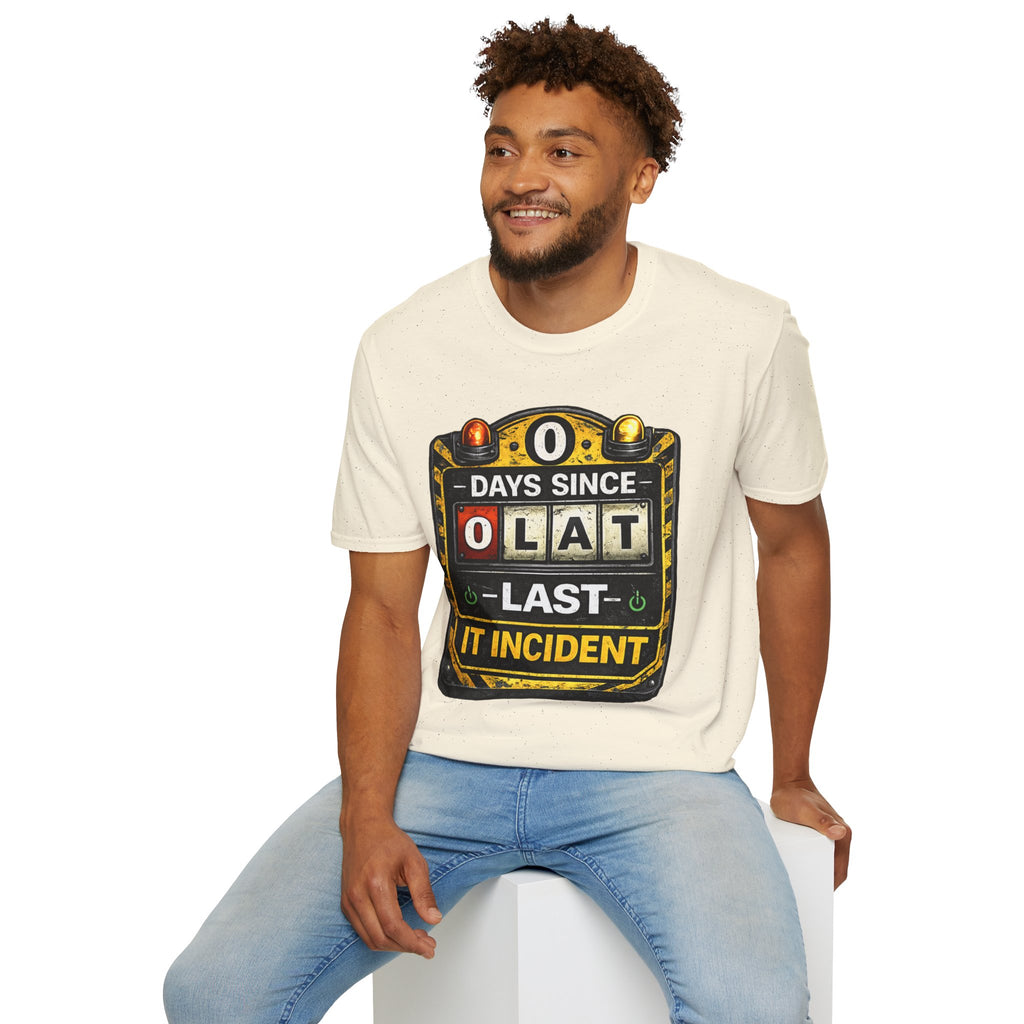 "0 Days Since Last IT Incident" Funny IT Tech Humor T-Shirt