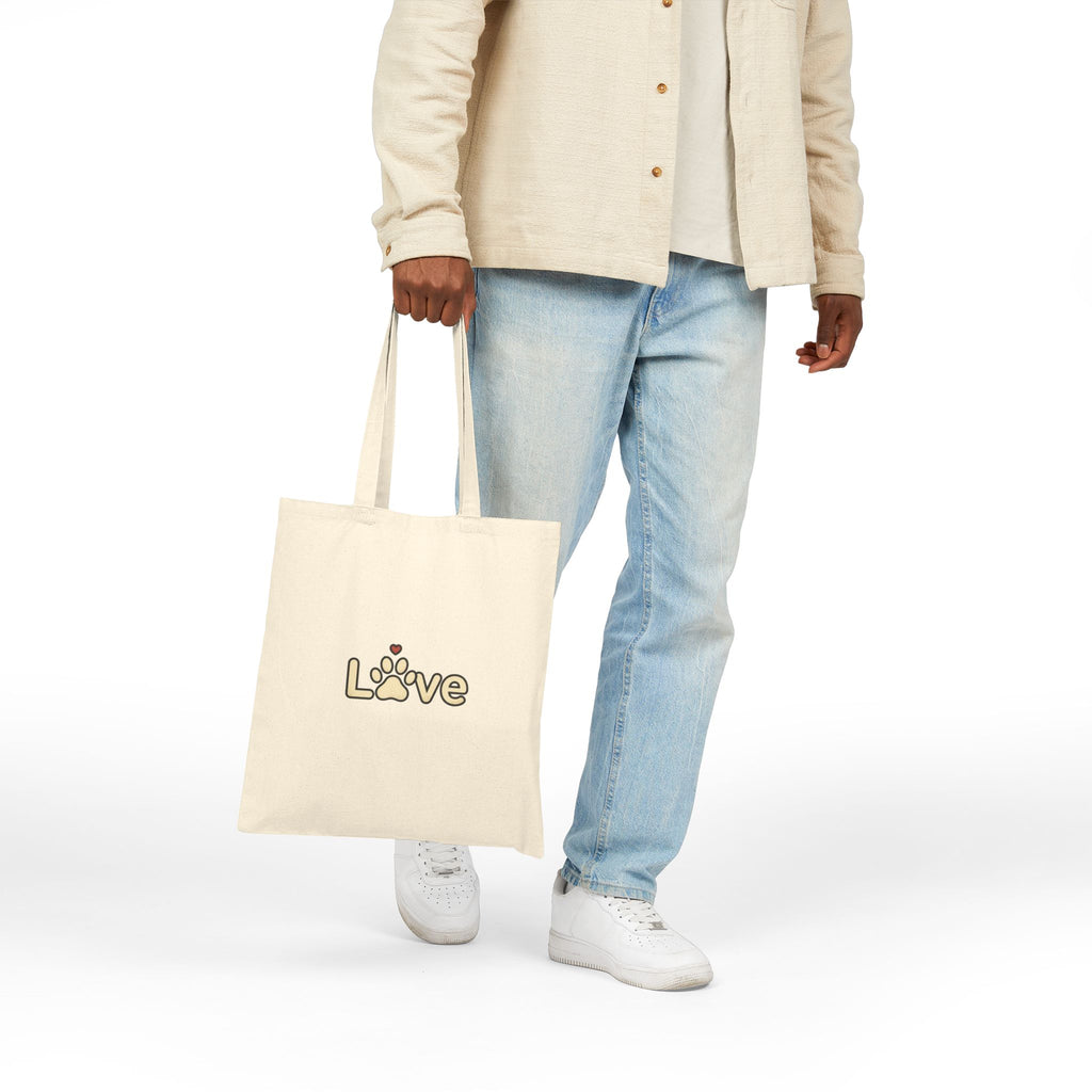 Love Paw Design | Dog Mom, Rescue Pride, Fur Baby Canvas Tote Bag