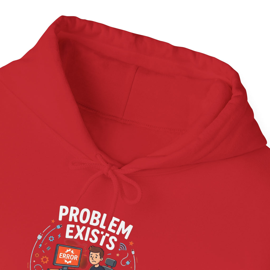 "Problem Exists Between the Chair & Keyboard" Tech Humor Graphic Hoodie