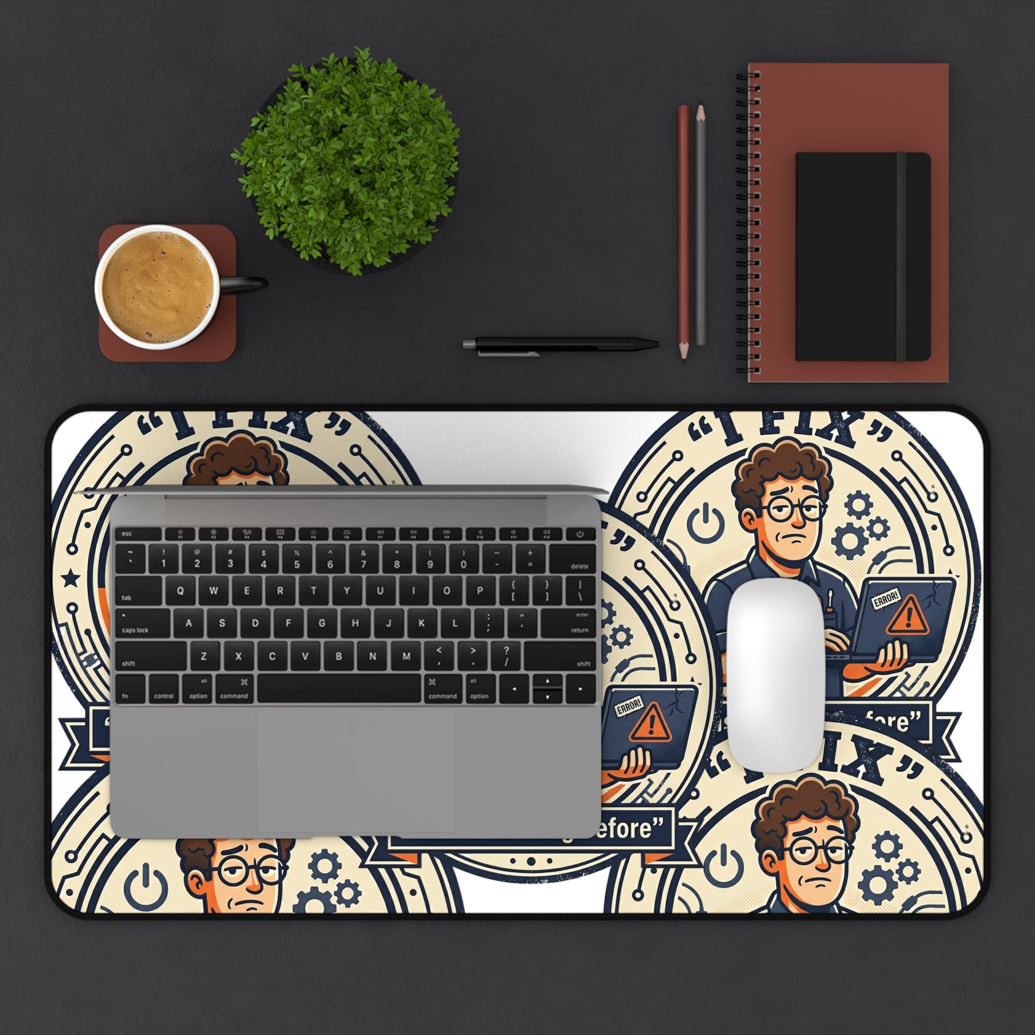 "I Fix: It Was Working Before" Technician Mouse Pad Humor Workstation Mat Funny IT Desk Mat
