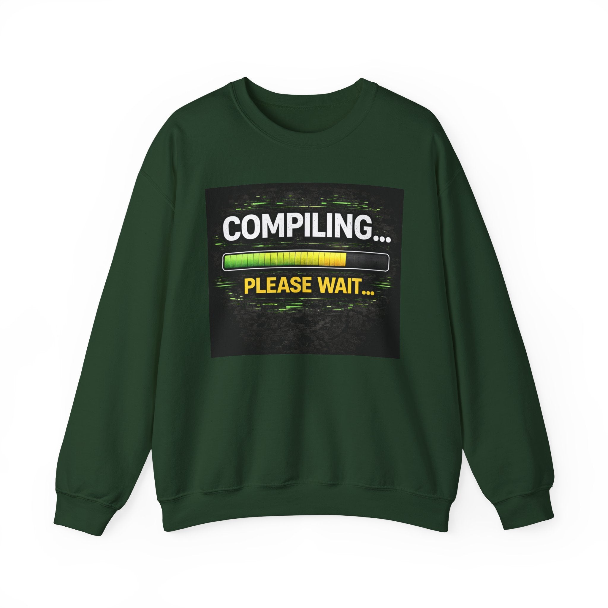 "Compiling... Please Wait" Tech Humor Crewneck Sweatshirt