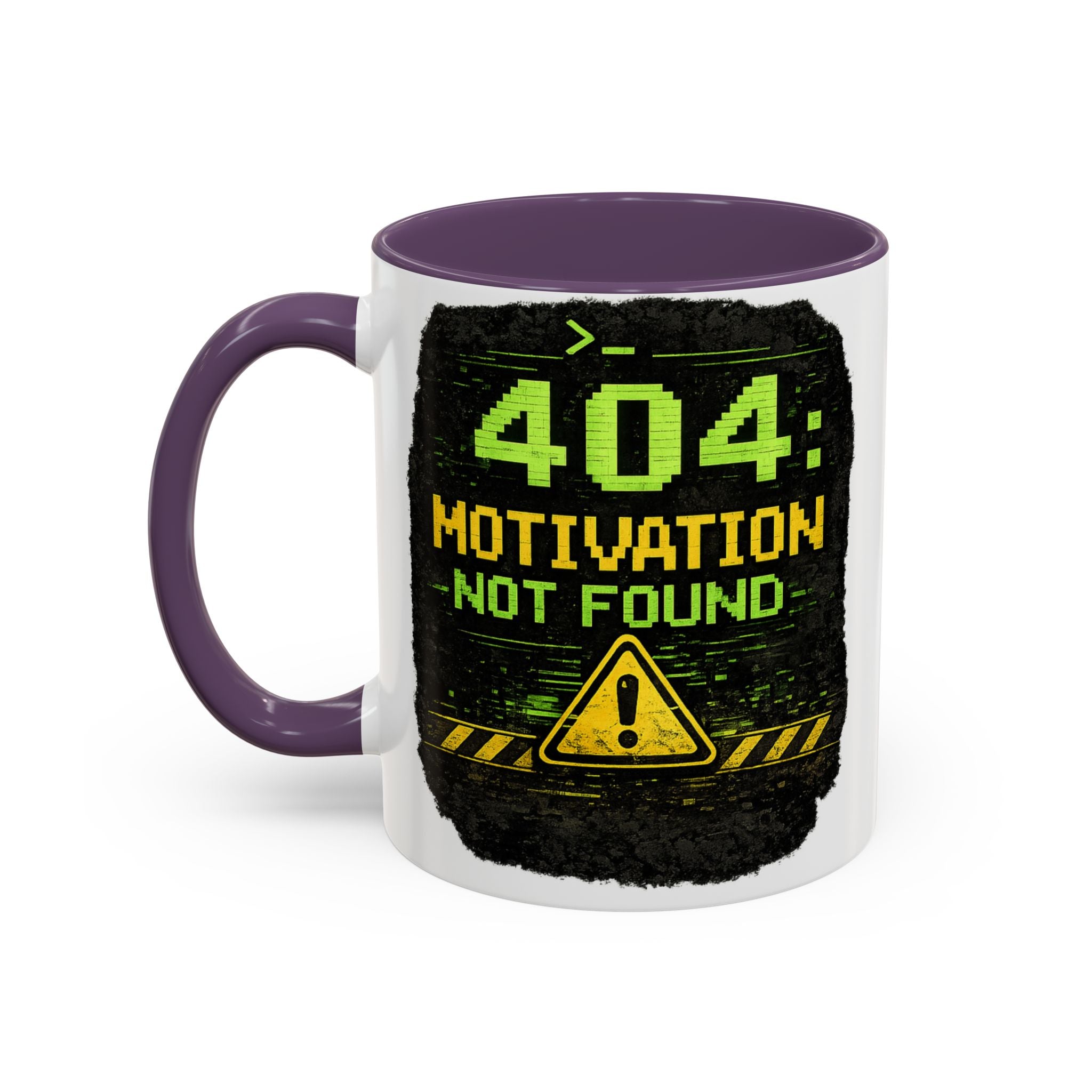 "Error 404 Motivation Not Found" IT Humor Accent Coffee Mug (11, 15oz)