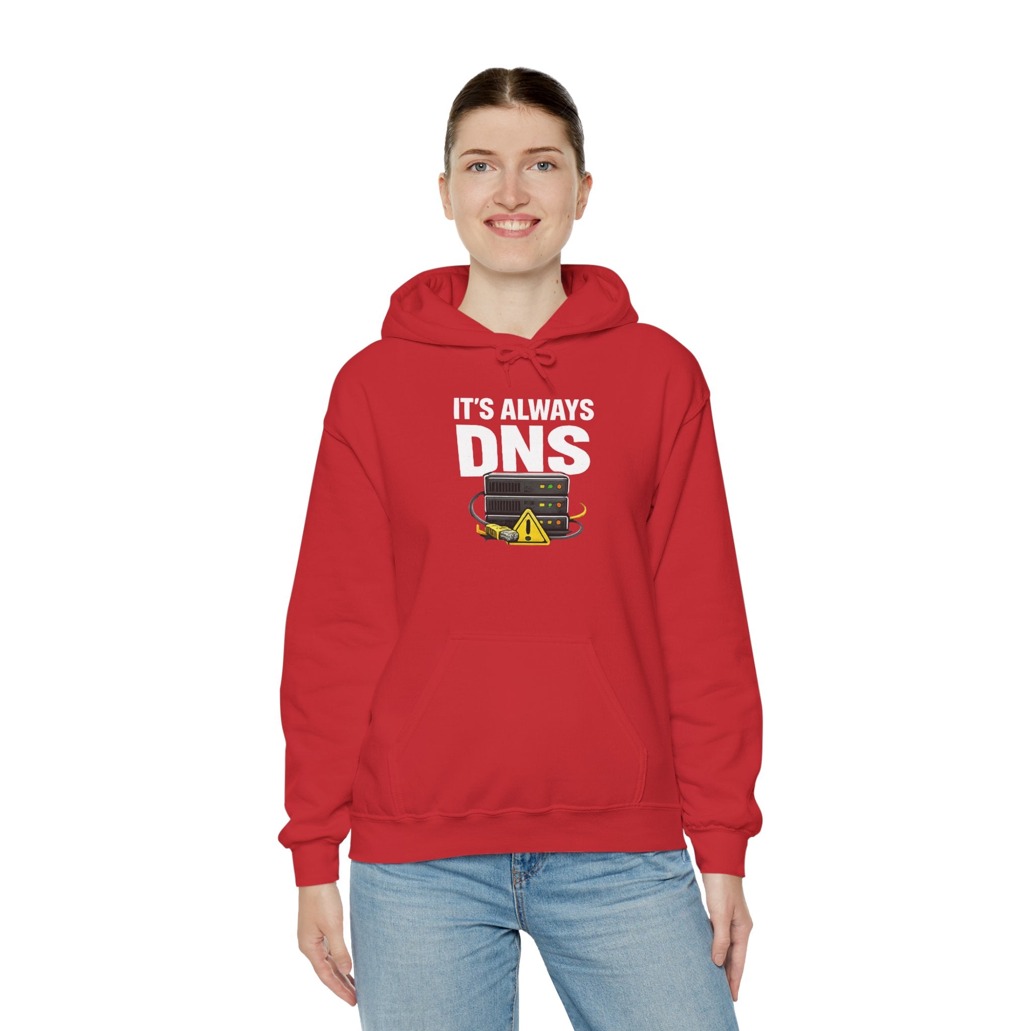 "It's Always DNS" Tech Humor Unisex Heavy Blend™ Hoodie