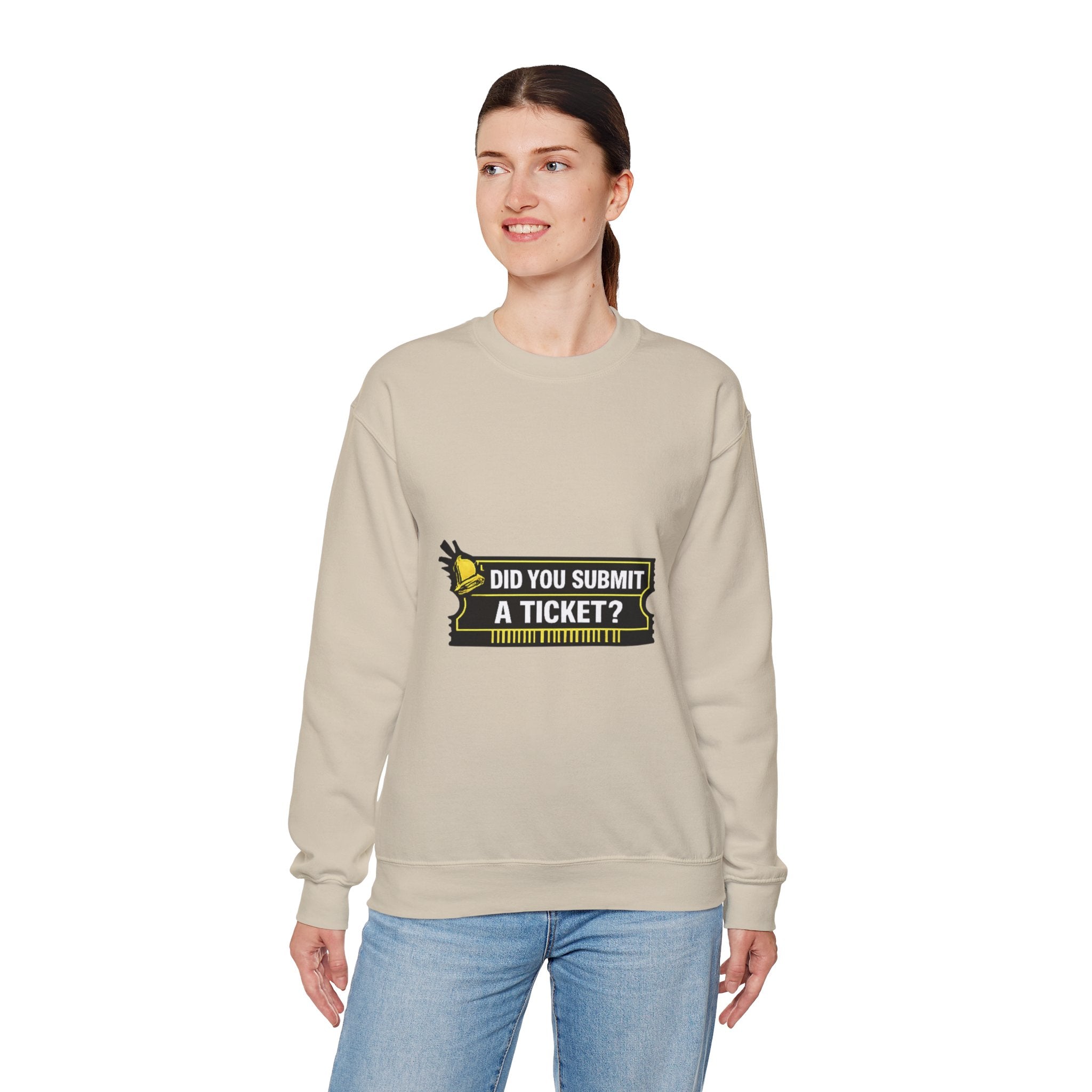 "Did You Submit a Ticket?" IT Support Humor Crewneck Sweatshirt