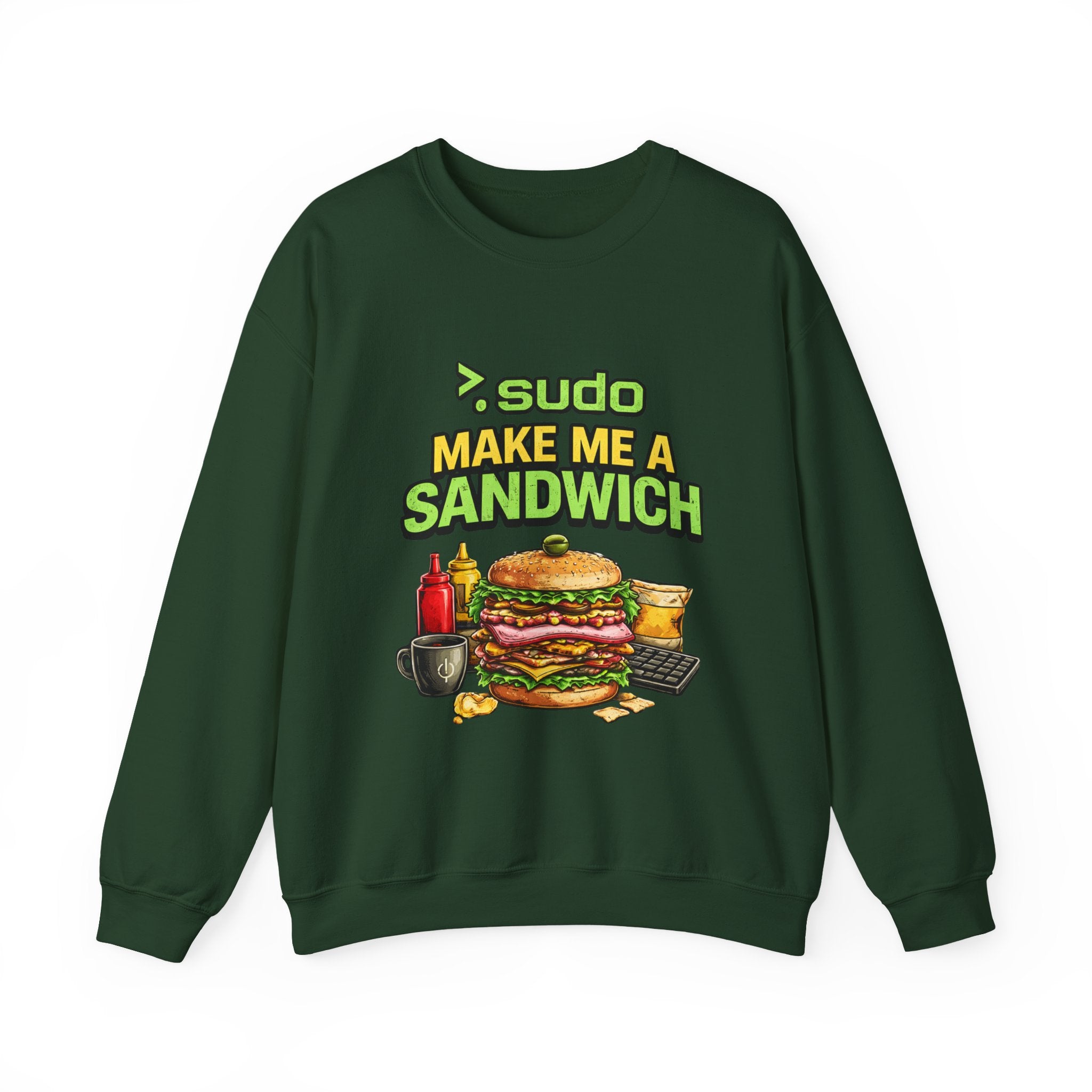 Sweatshirt — ">sudo Make Me a Sandwich" Funny Linux Programmer Crewneck