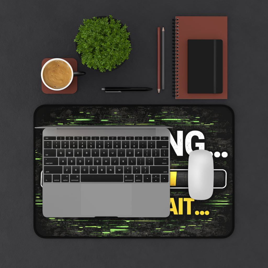 "Compiling... Please Wait" Funny IT Desk Mat Tech Humor Programmer Keyboard Mouse Pad