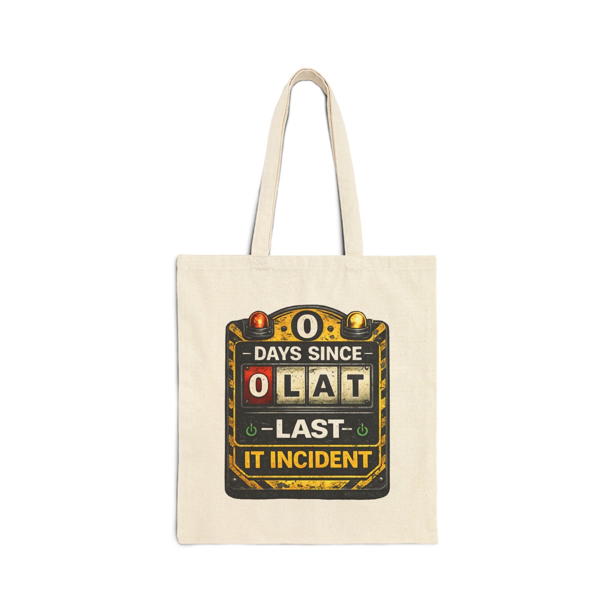 "0 Days Since Last IT Incident" Funny IT Tech Humor Cotton Canvas Tote Bag