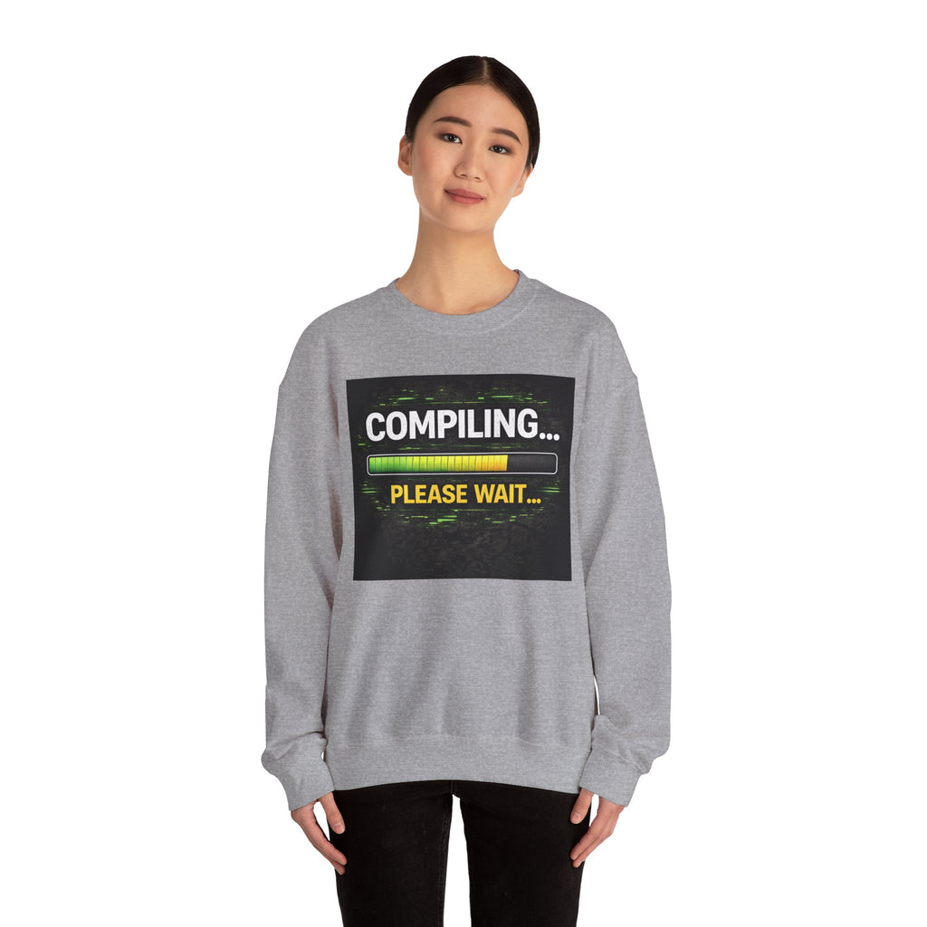 "Compiling... Please Wait" Tech Humor Crewneck Sweatshirt