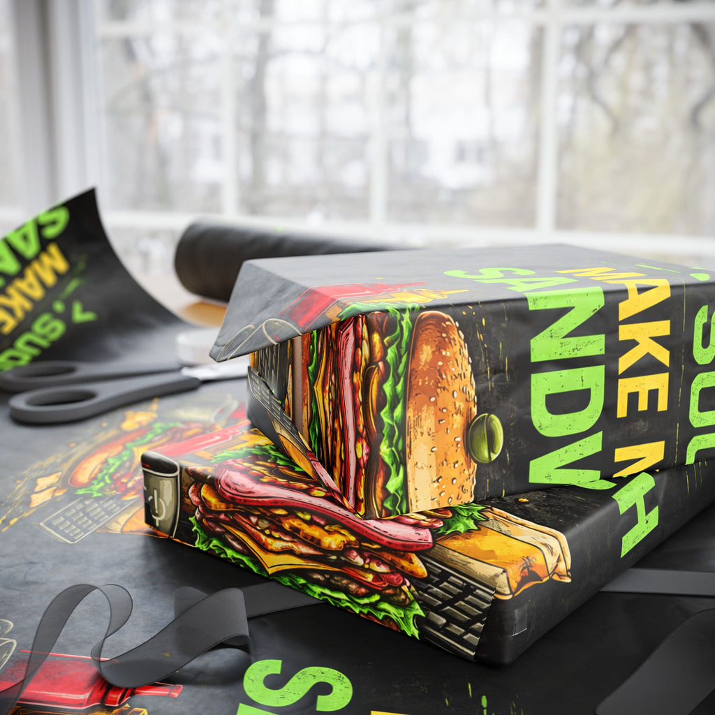 ">.Sudo Make Me ASandwich" Funny IT Wrapping Paper – Funny Tech Gift Wrap
