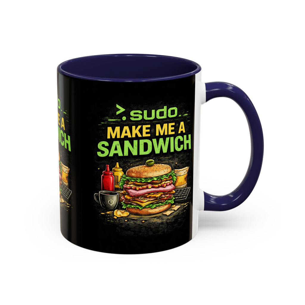 ">. Sudo Make Me a Sandwich" IT Humor Accent Coffee Mug (11, 15oz)