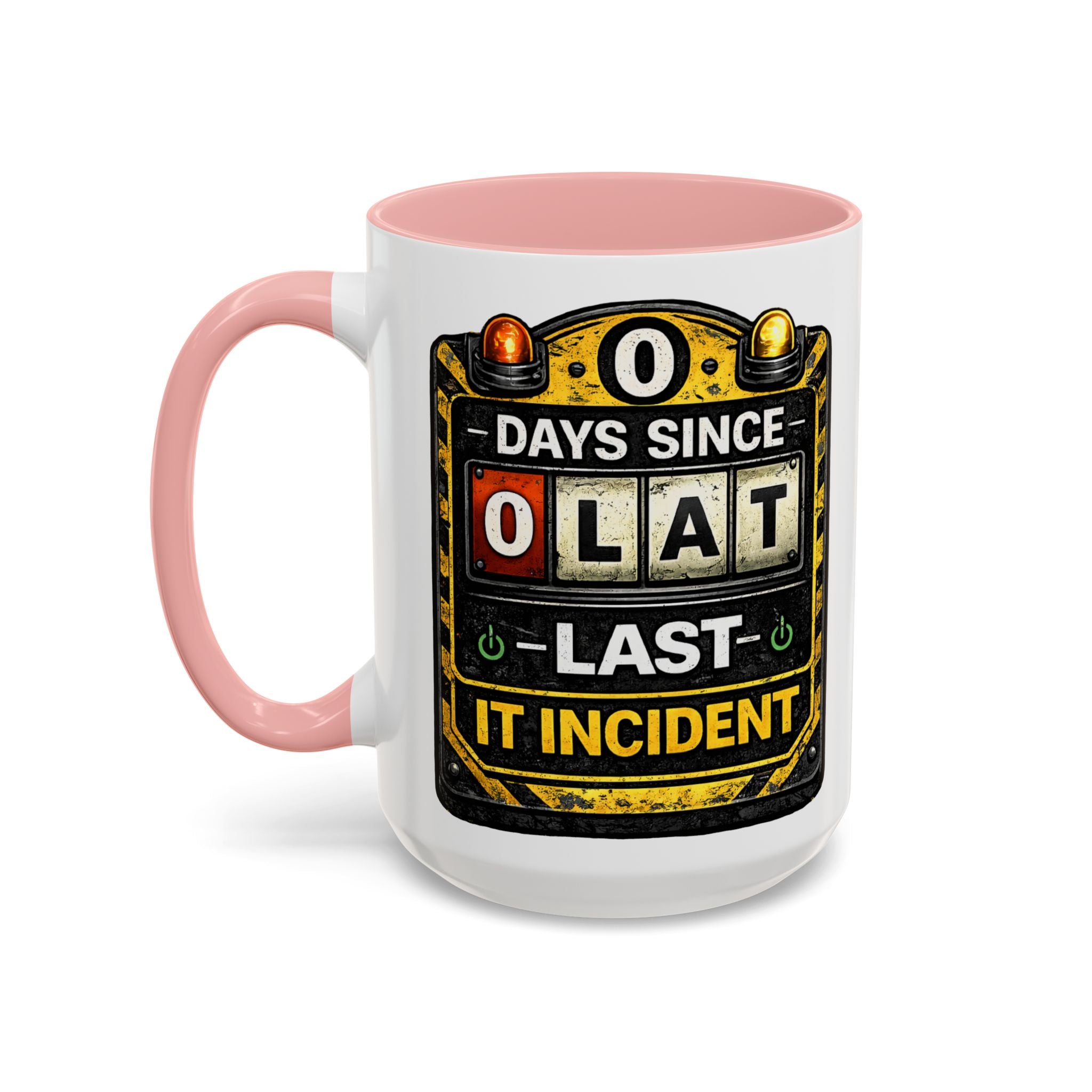 "0 Days Since Last IT Incident" IT Humor Accent Coffee Mug (11, 15oz)