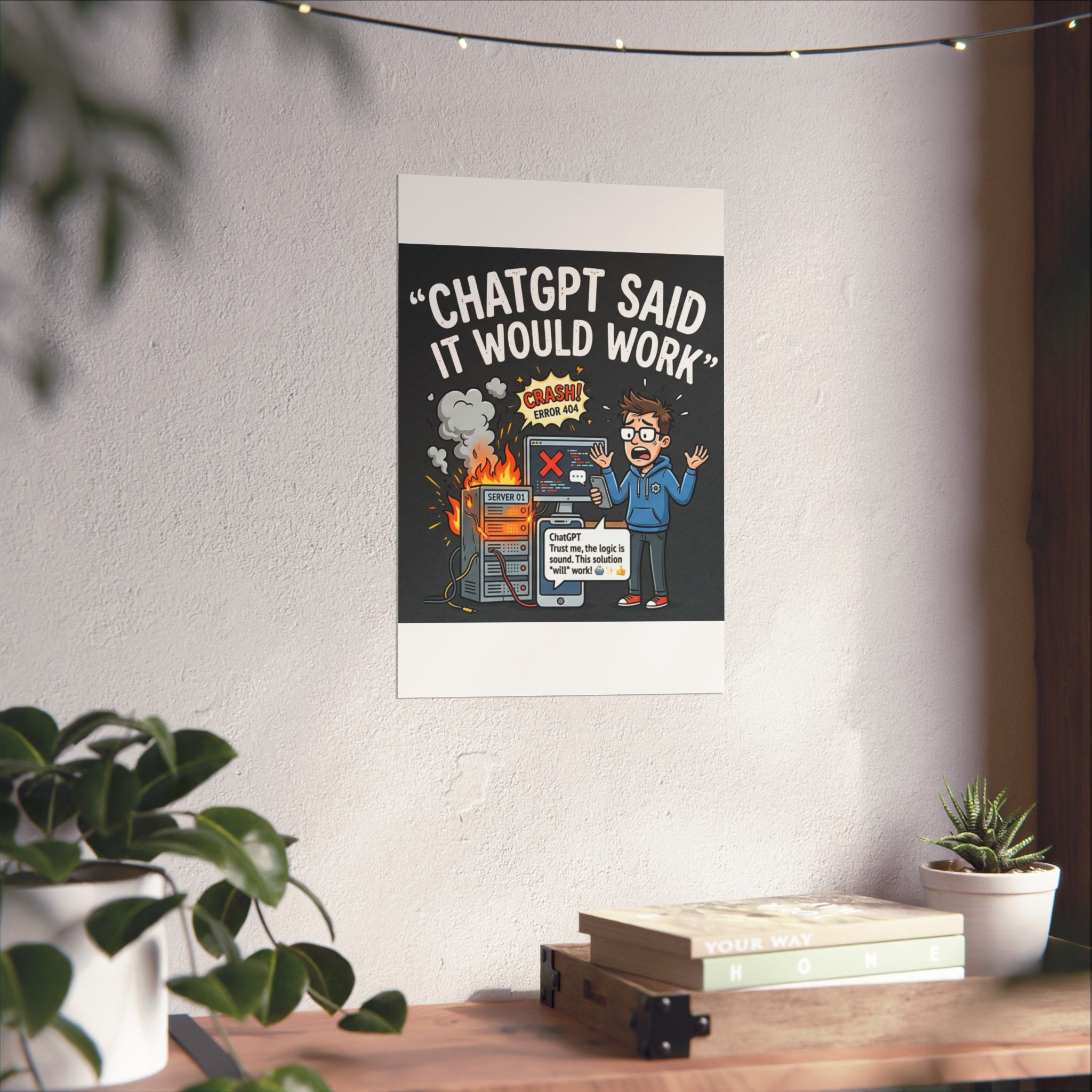 "ChatGPT Said It Would Work" Tech Humor Funny IT Matte Vertical Poster