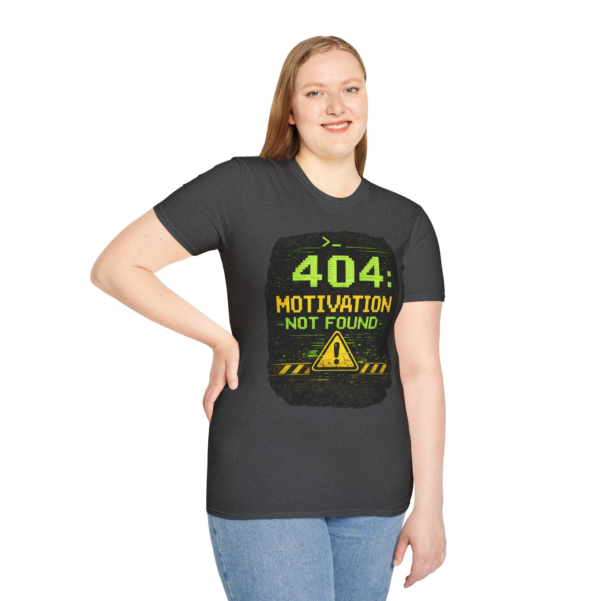 "404: Motivation Not Found" Funny IT Graphic Tee- Tech Humor T-Shirt