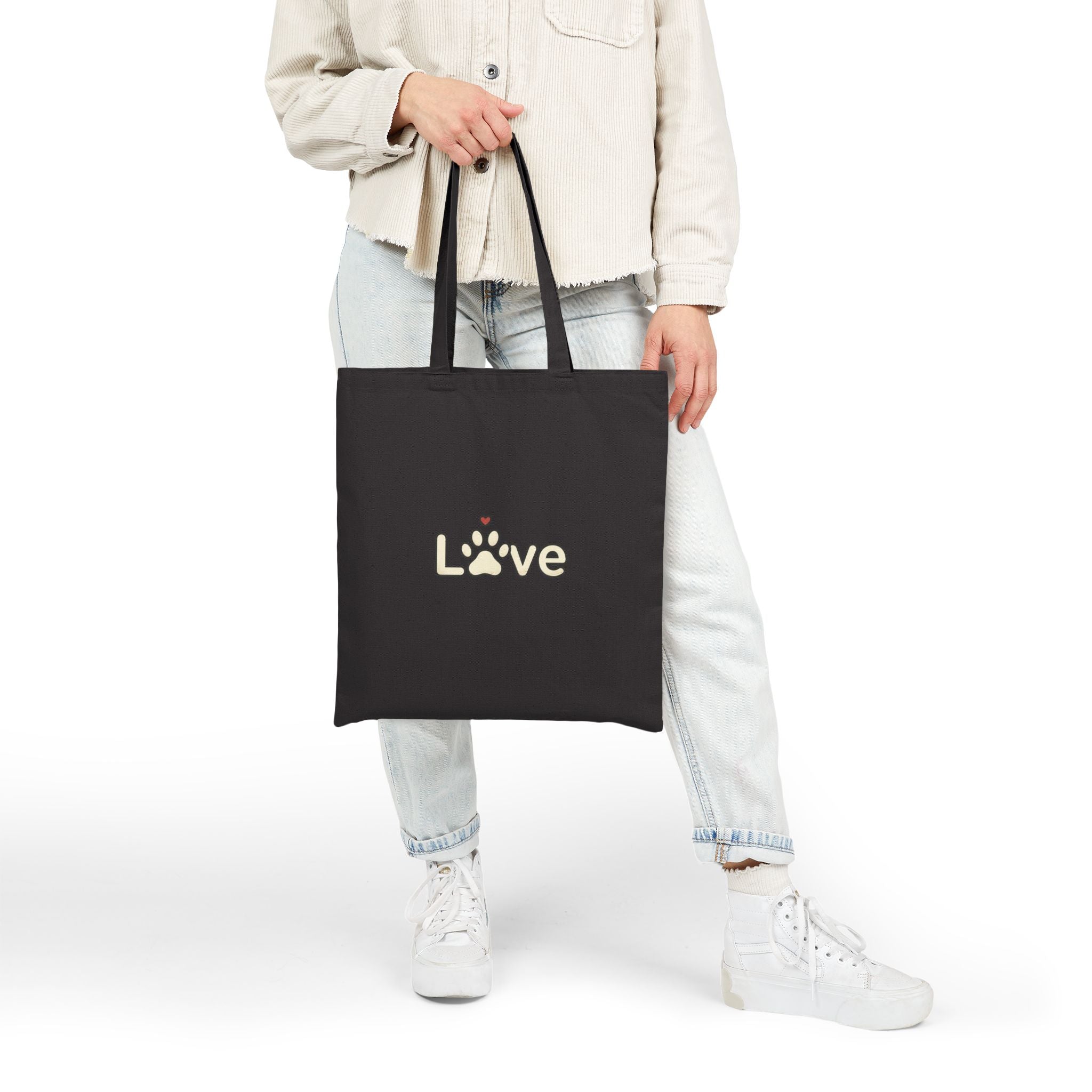 Love Paw Design | Dog Mom, Rescue Pride, Fur Baby Canvas Tote Bag
