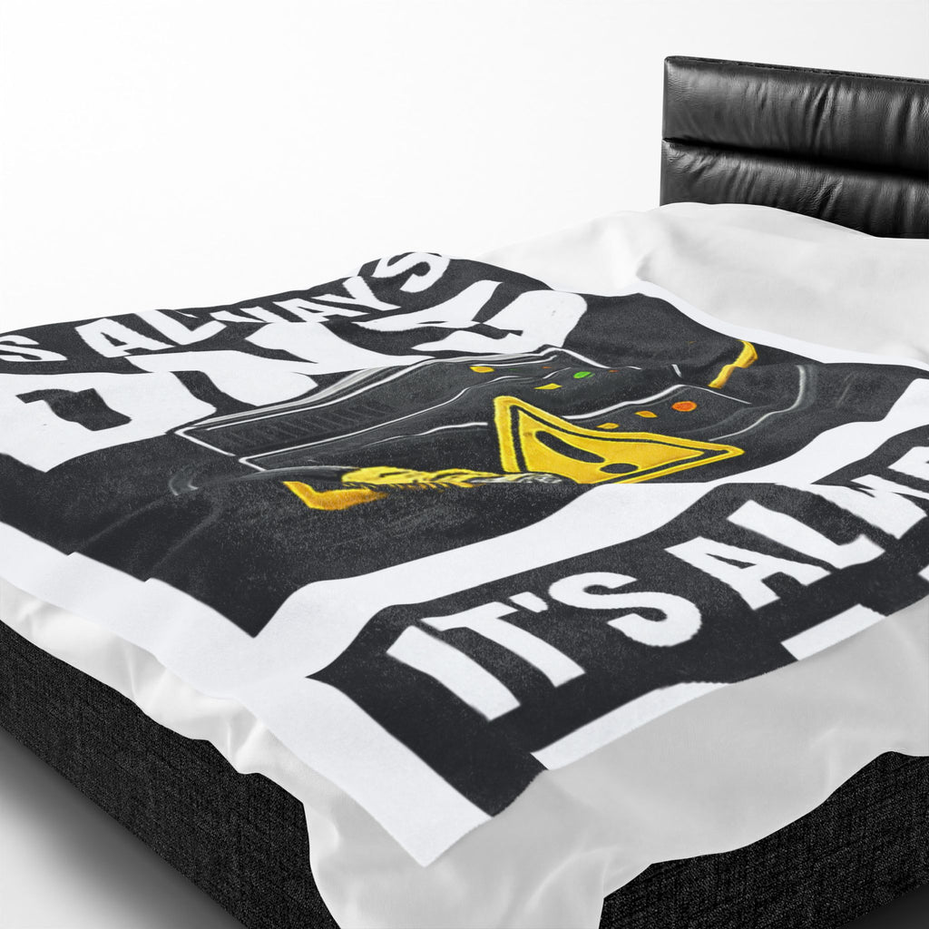 "It's Always DNS" Tech Humor Funny IT Velveteen Plush Blanket
