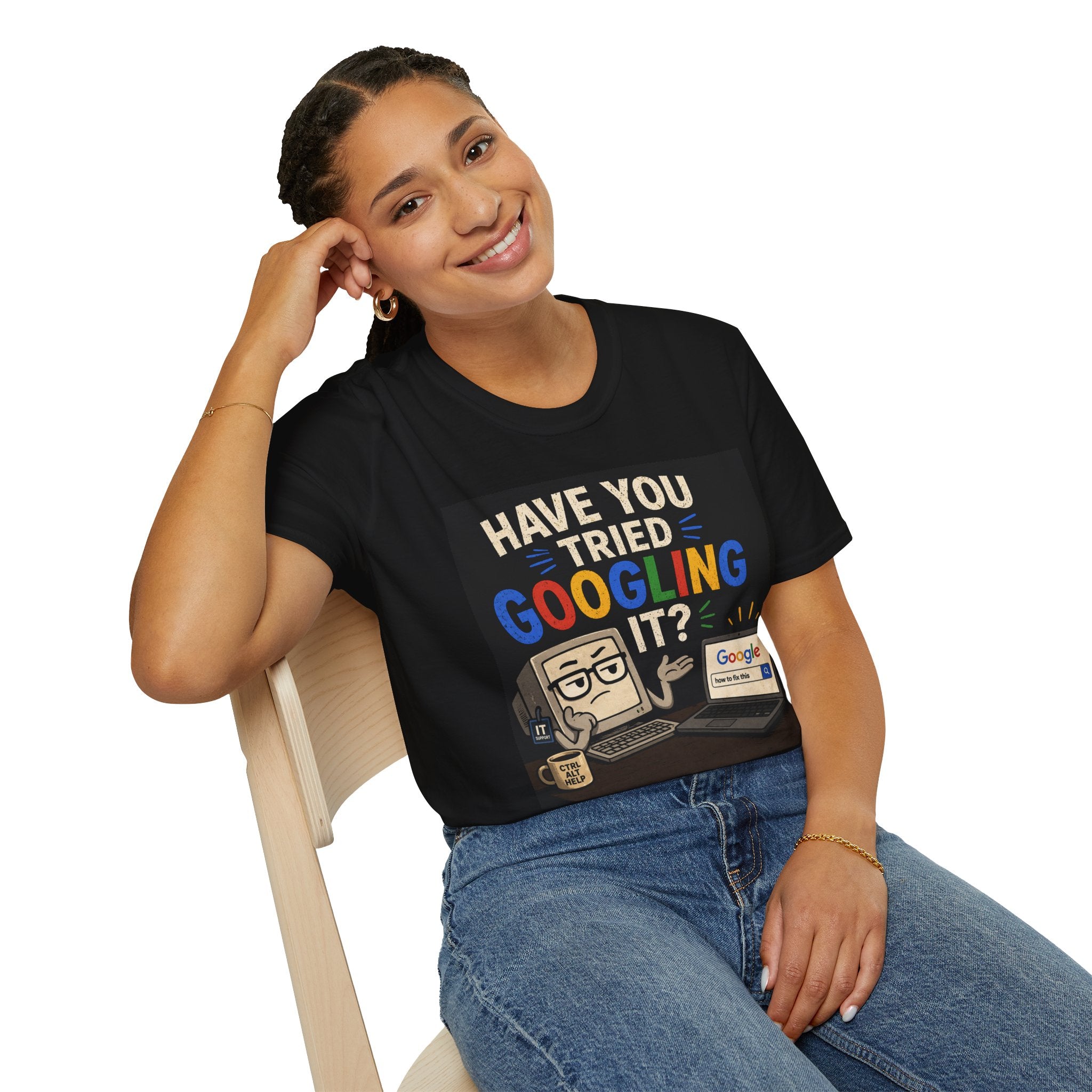 "Have You Tried Googling It?" Tech Humor Graphic T-Shirt — Funny IT Geek Tee