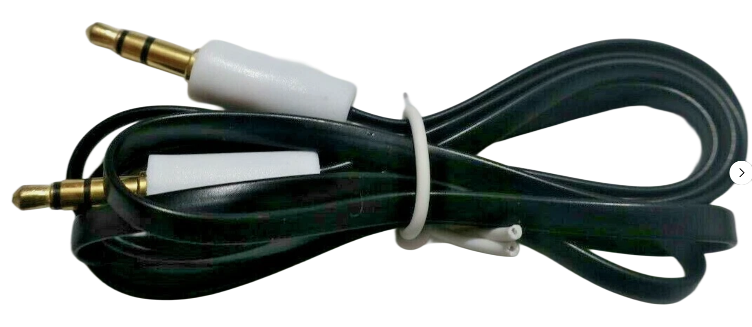 3.5mm AUX Cable 5ft Flat Stereo Audio Cord Tangle-Free Choose Color