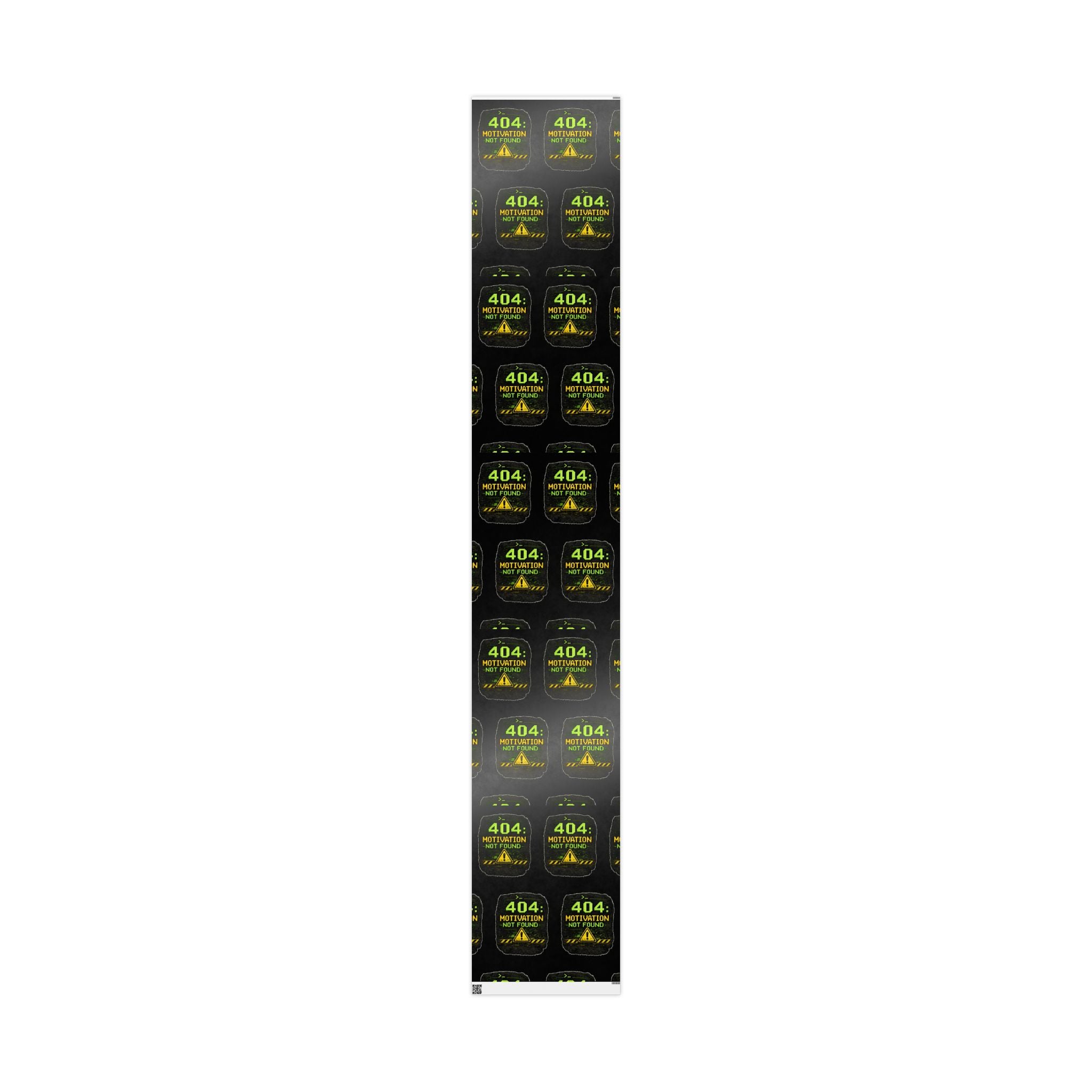 "404 Motivation Not Found" IT Tech Humor Error Pattern Gift Wrap Funny IT Wrapping Paper
